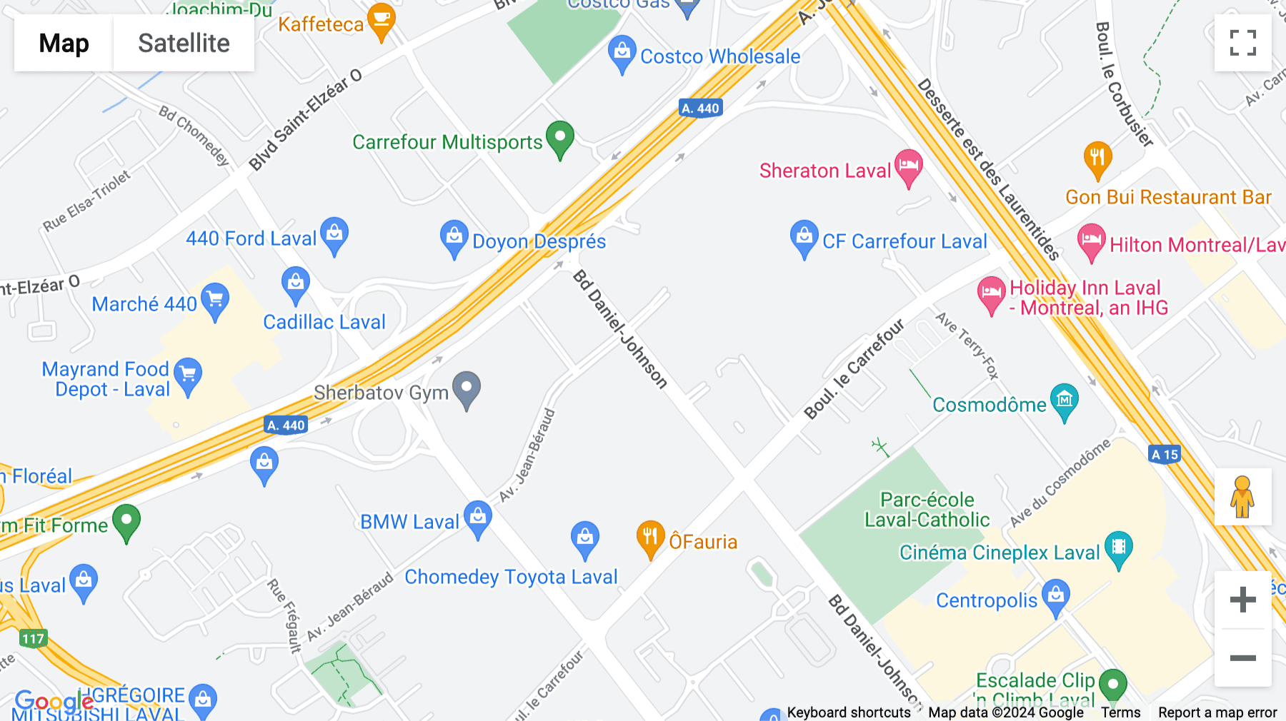 Click for interative map of 2572 Daniel-Johnson Boulevard, 2nd Floor, Laval