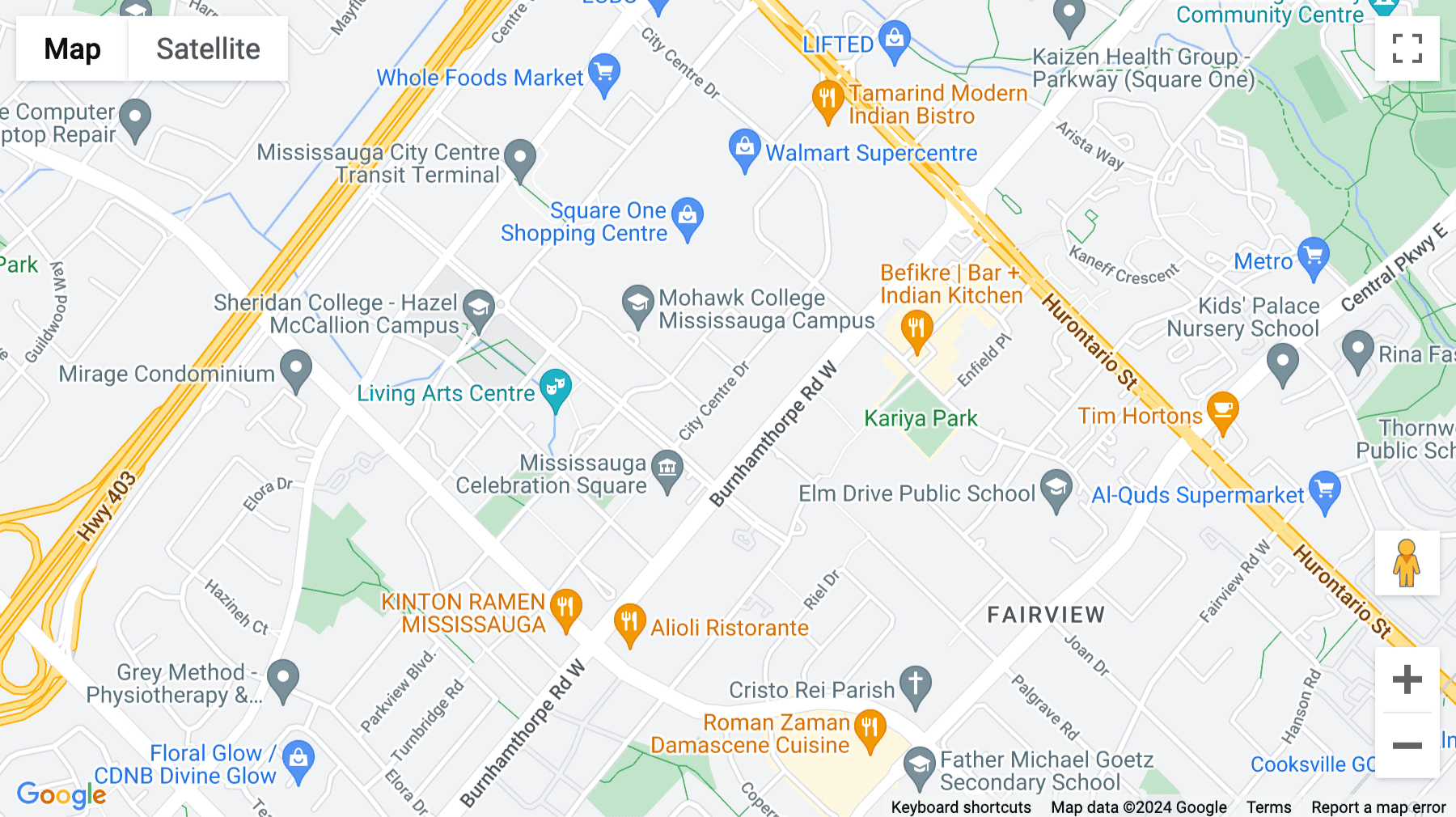 Click for interative map of 77 City Centre Drive, Suite 501, Mississauga