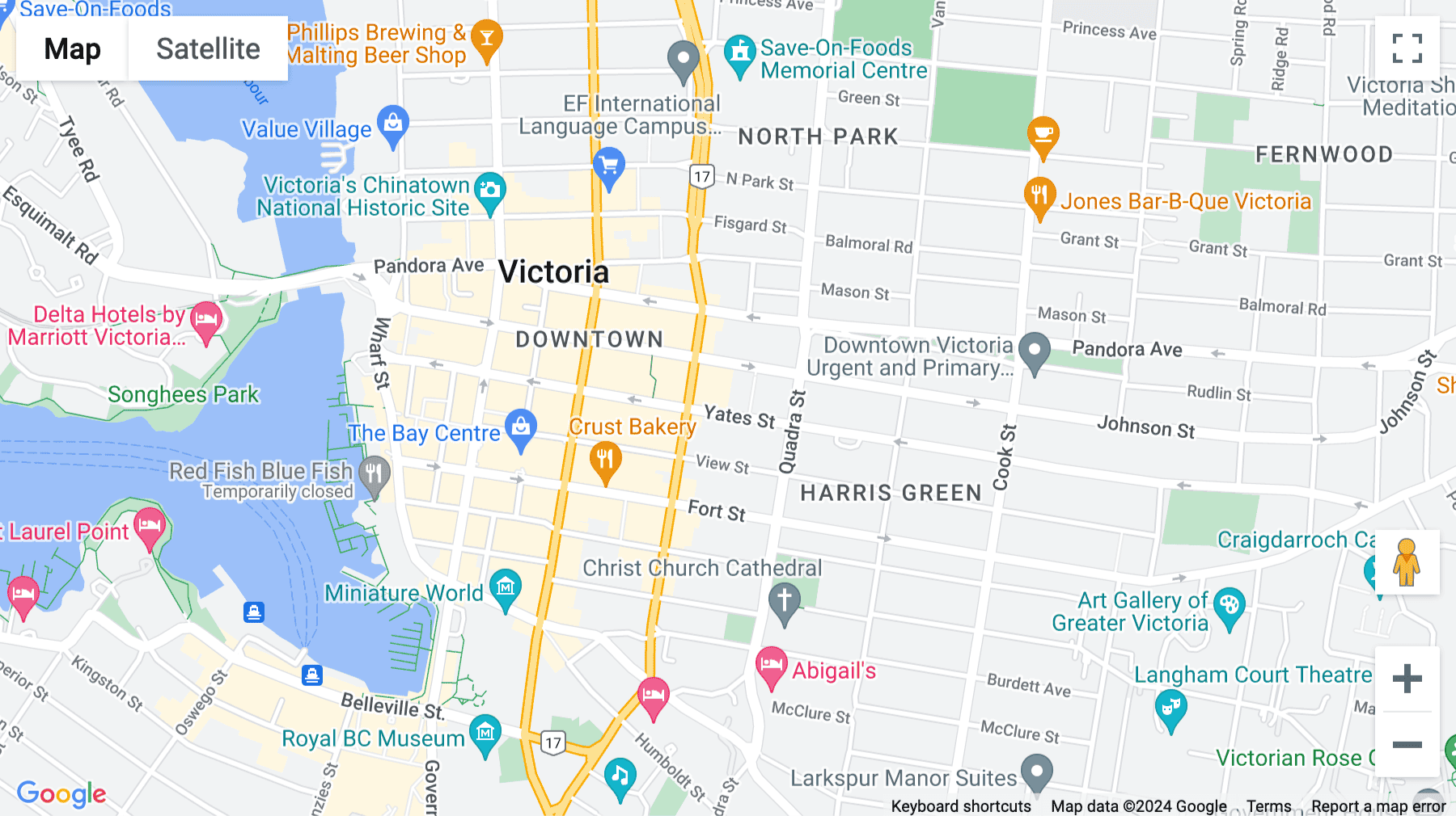 Click for interative map of 1321 Blanshard Street/800 Yates Street, Suite 301, Victoria
