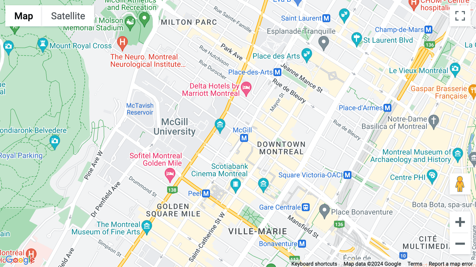Click for interative map of 2001 University Street, Montreal, Montreal