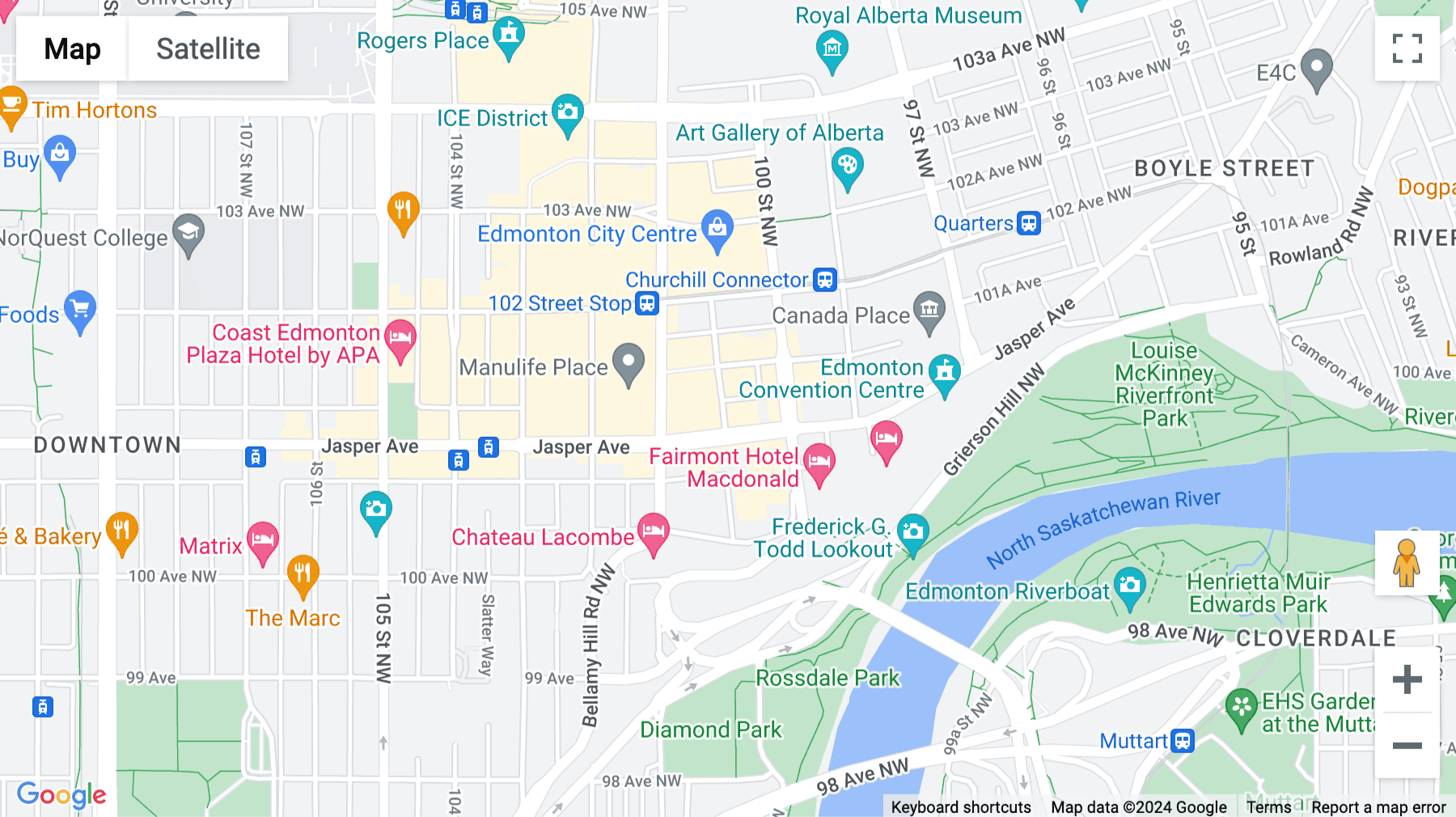 Click for interative map of 10060 Jasper Avenue, Suite 2020, Edmonton
