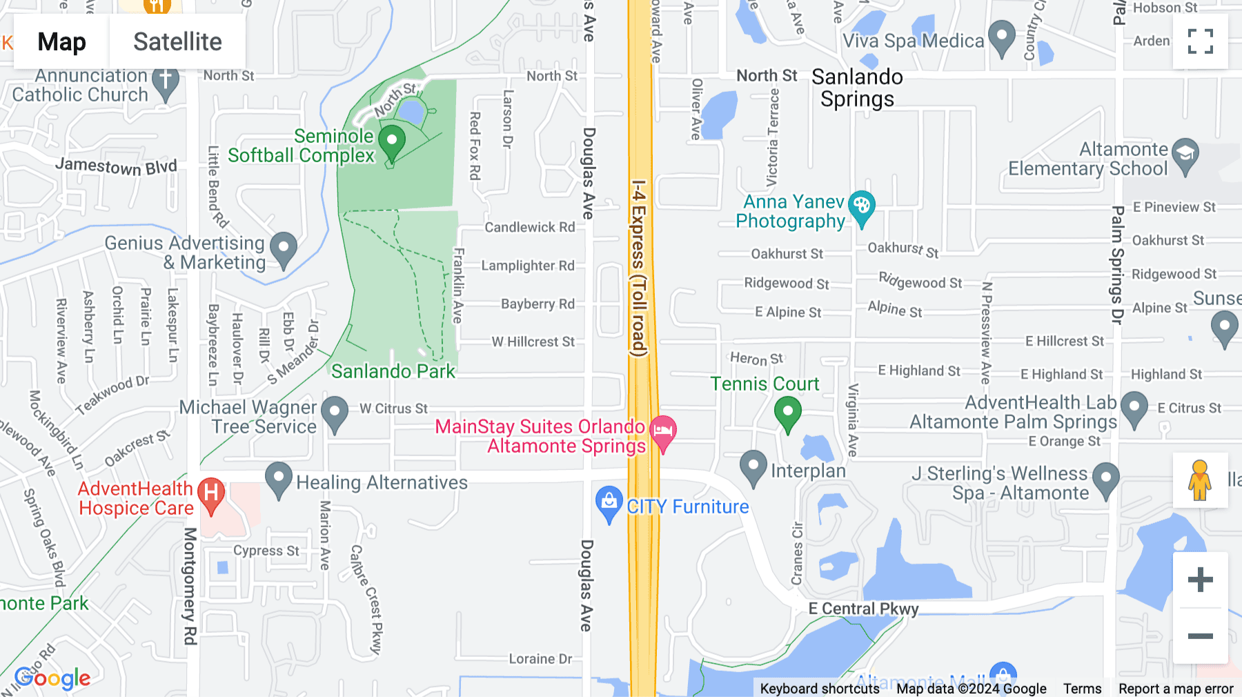 Click for interative map of 715 Douglas Avenue, Altamonte Springs, Florida, USA, Altamonte Springs