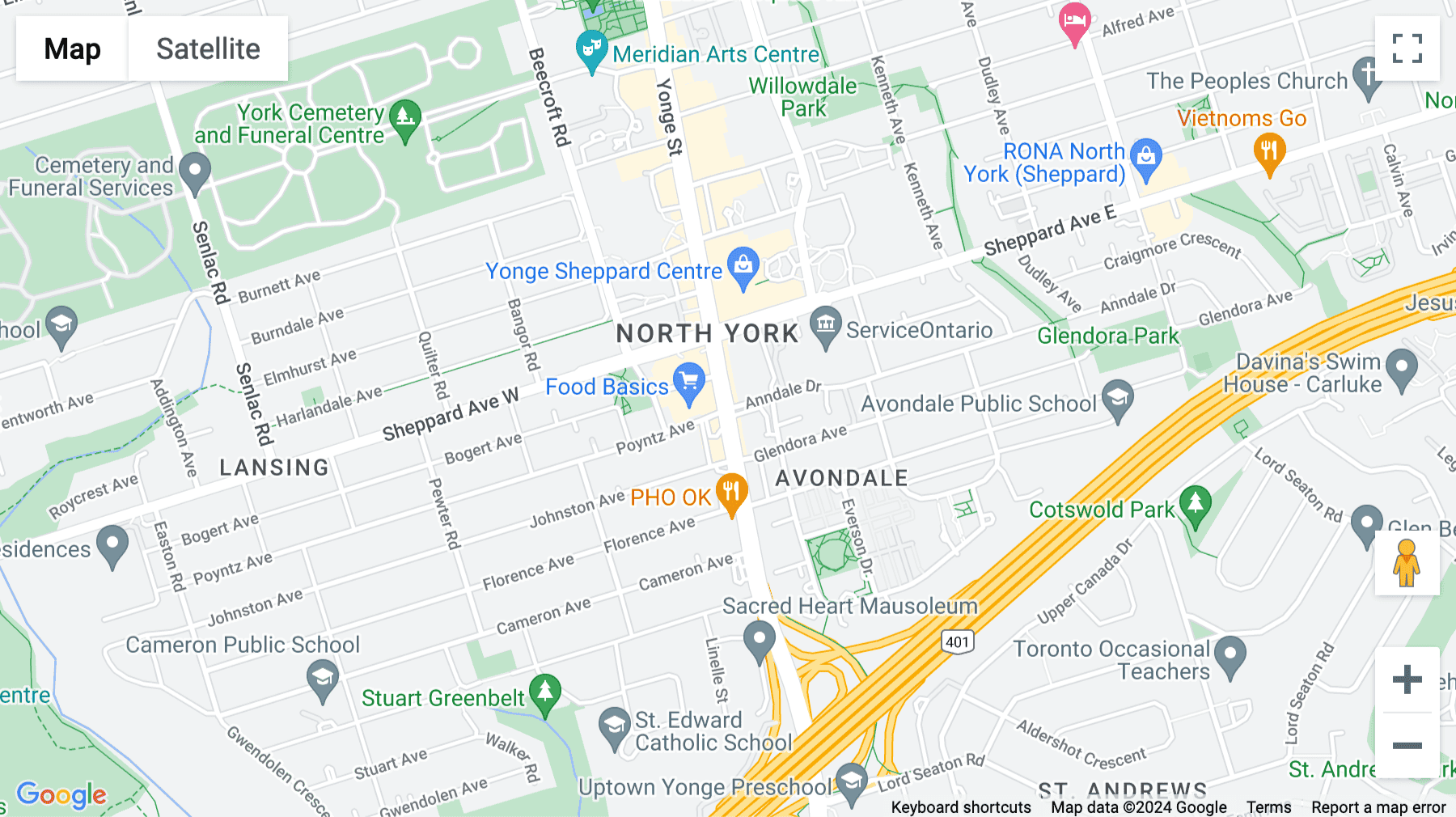 Click for interative map of 4711 Yonge Street, Suite 1000, Toronto, Ontario, Canada, Toronto