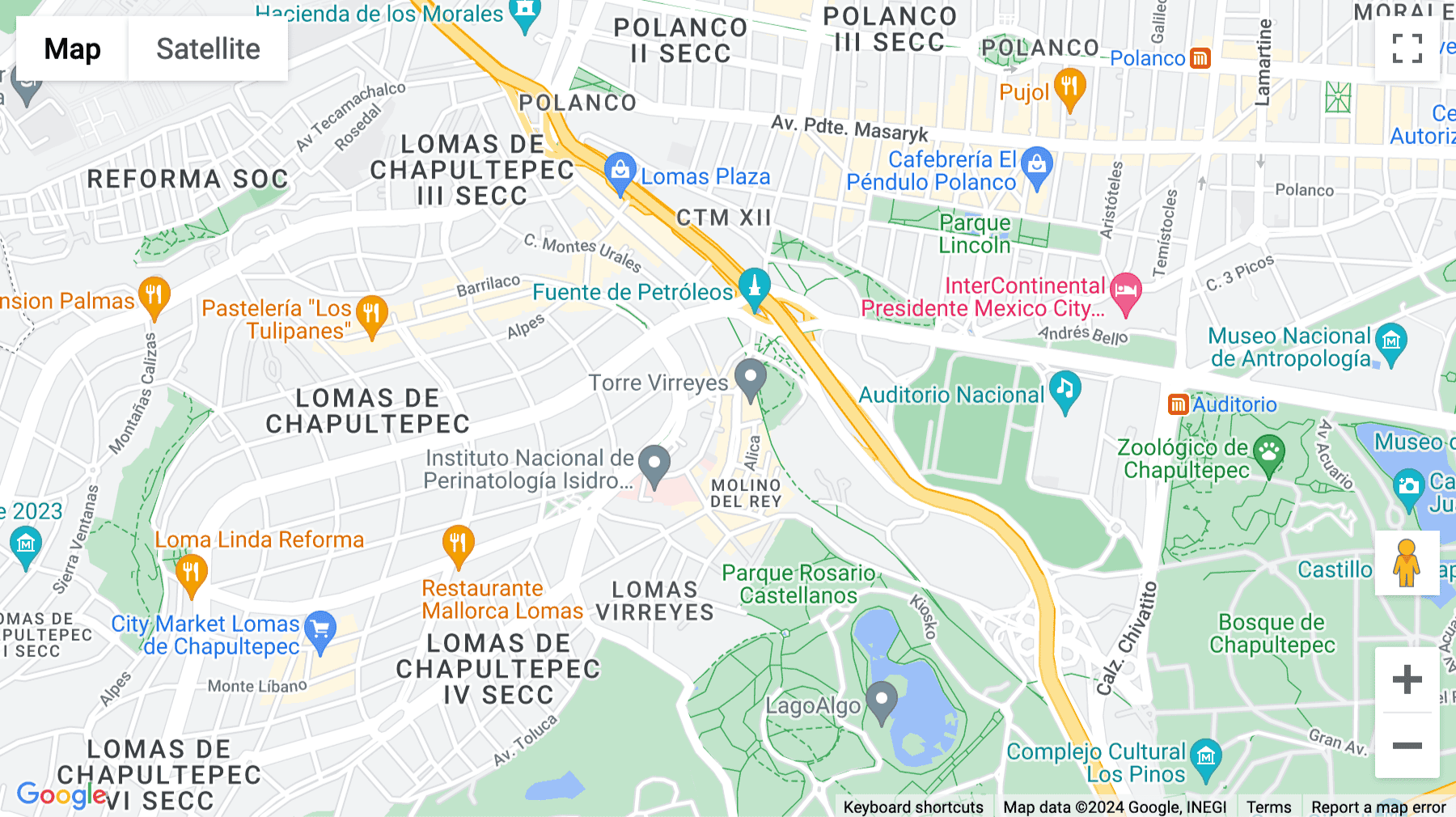 Click for interative map of Pedregal 24, Lomas de Chapultepec, Miguel Hidalgo, Mexico City, Mexico, Mexico City