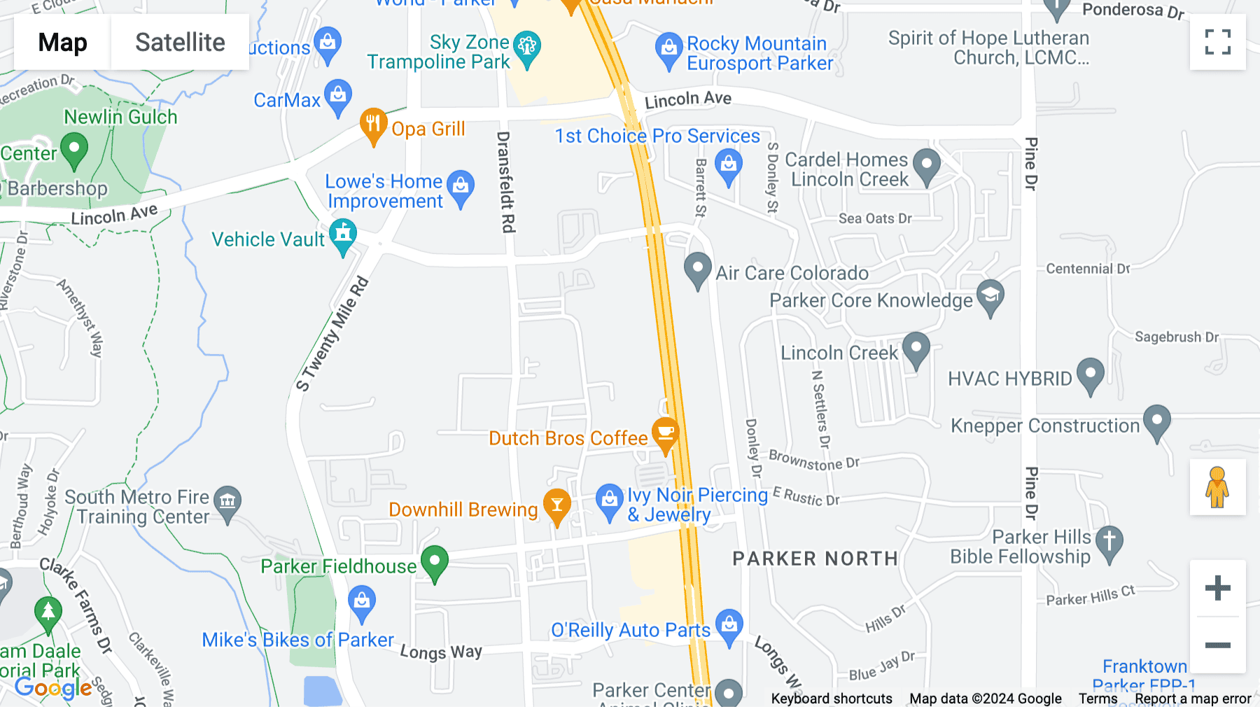 Click for interative map of 10233 South Parker Road, Suite 300, Parker, Denver, Colorado, Denver