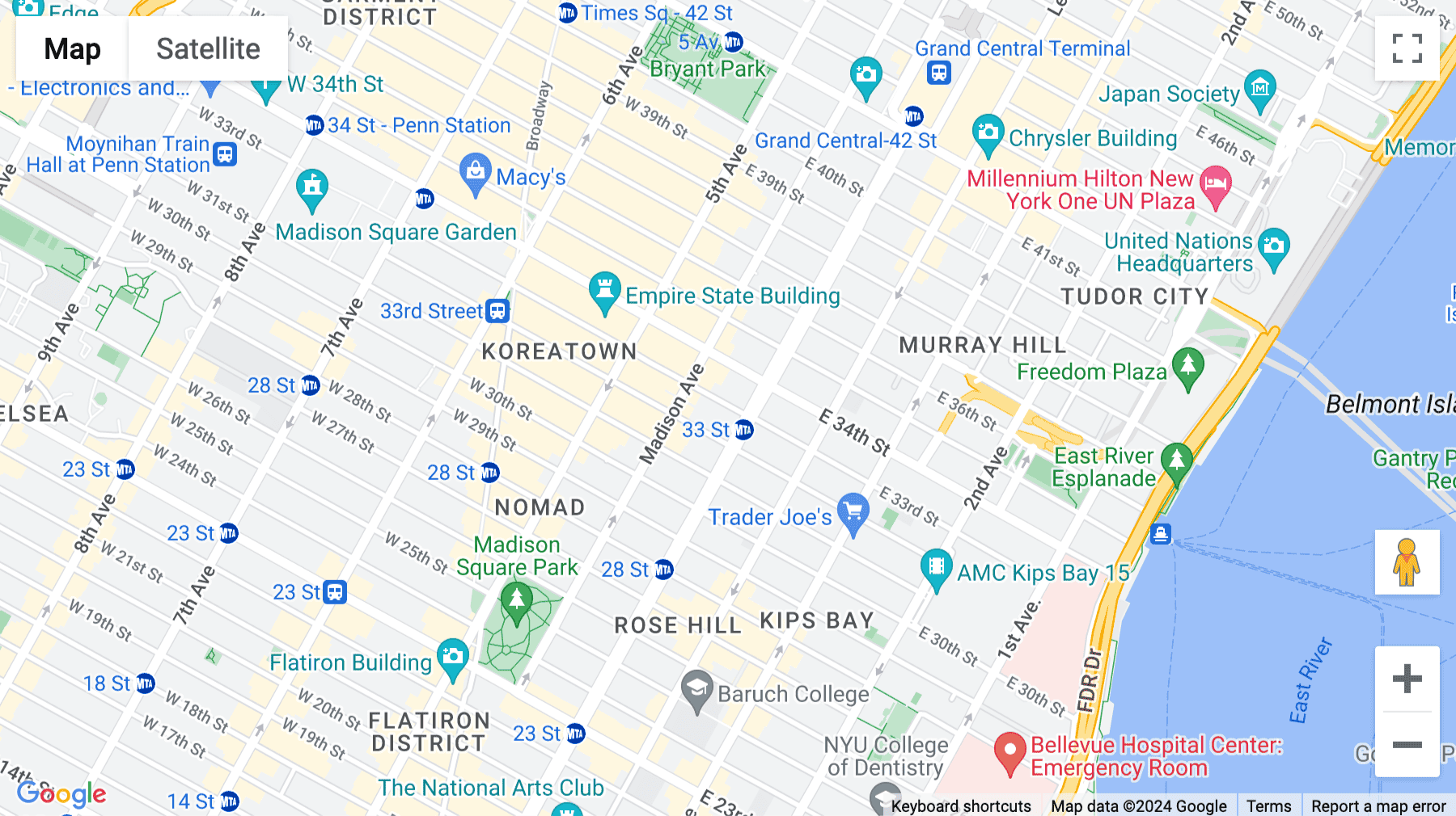 Click for interative map of 2 Park Avenue, New York, New York State, New York