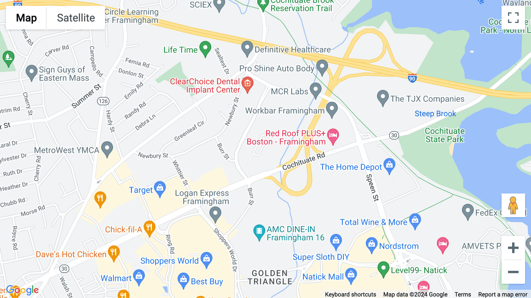 Click for interative map of 550 Cochituate Rd, East Wing,Floor 4, Suite 25, Framingham, Ma. 01701, Framingham