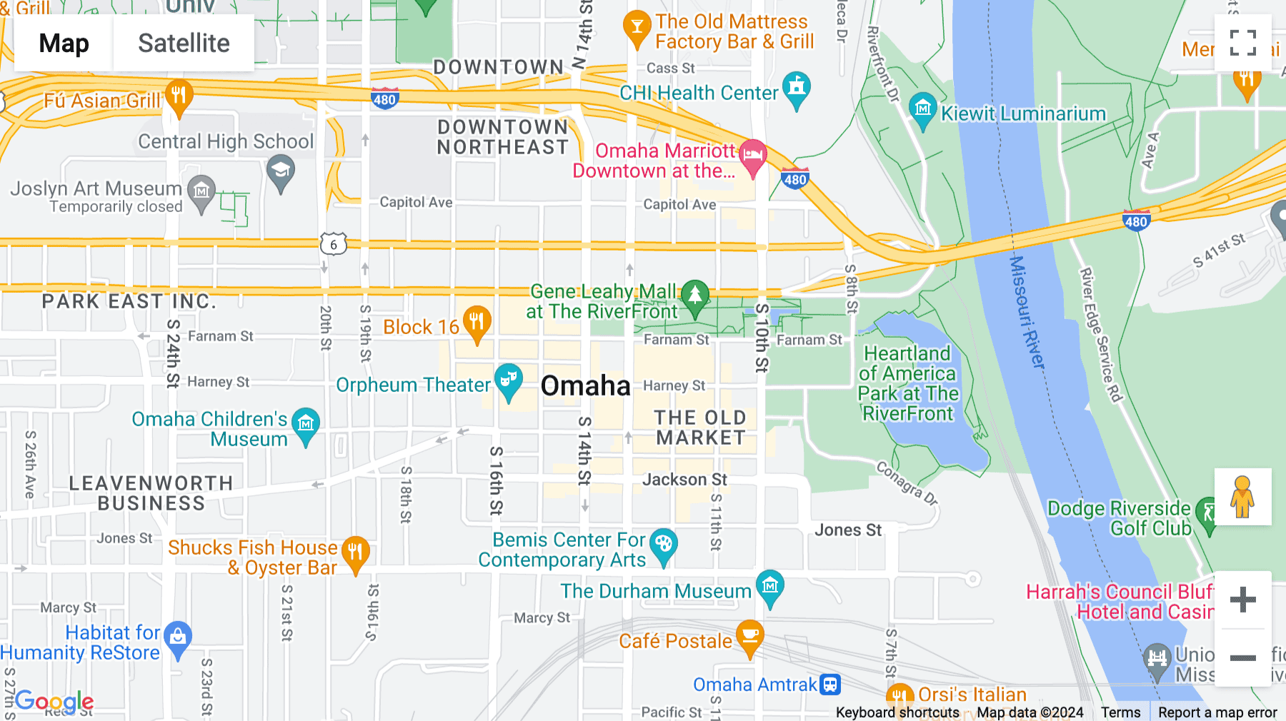 Click for interative map of 1299 Farnam Street, Suite 300, Omaha