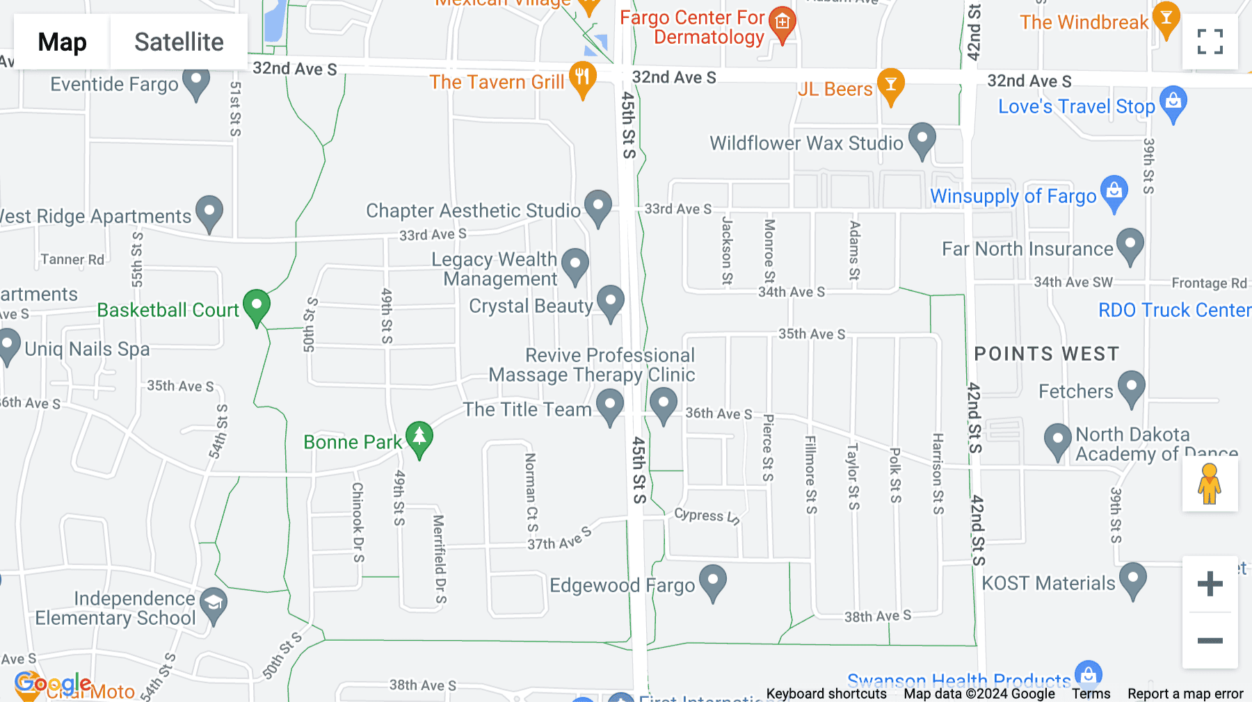 Click for interative map of 3523 45th Street South, Suite 100, Fargo, North Dakota, Fargo