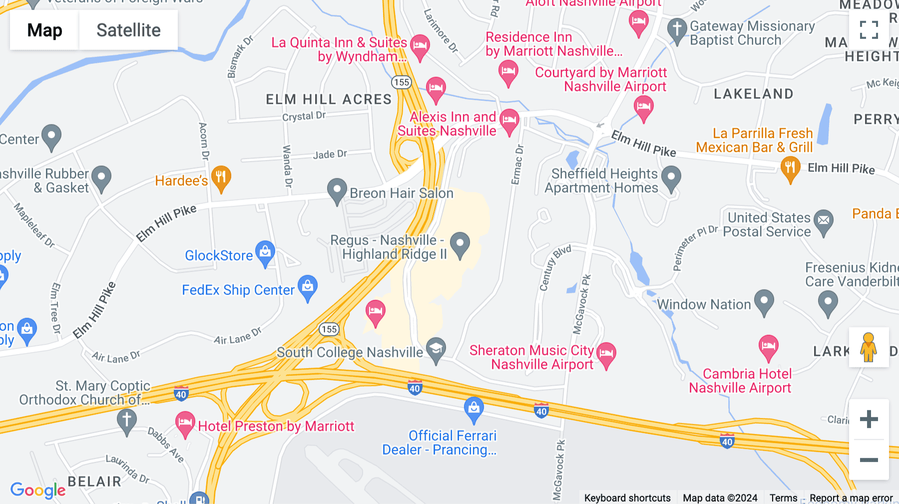 Click for interative map of 555 Marriott Drive, Suite 315, Nashville Tennessee, Nashville