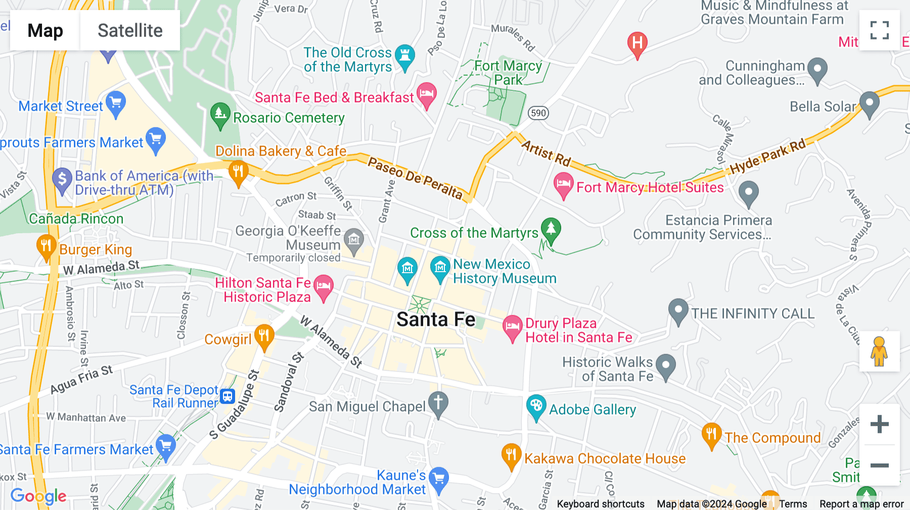 Click for interative map of 150 Washington Avenue, Suite 201-220, Santa Fe, New Mexico, Santa Fe