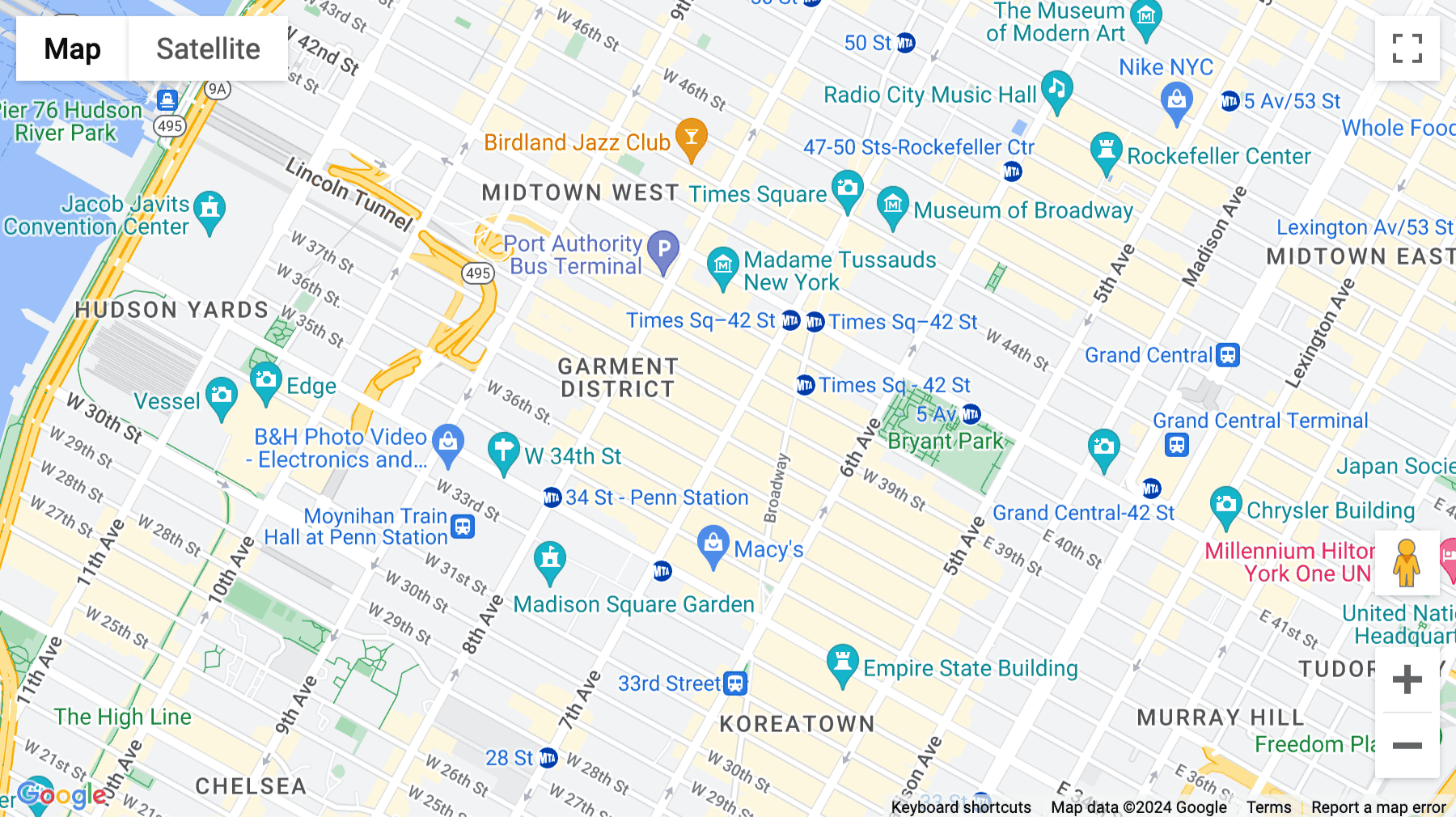 Click for interative map of 530 Seventh Avenue, Floor M1, New York