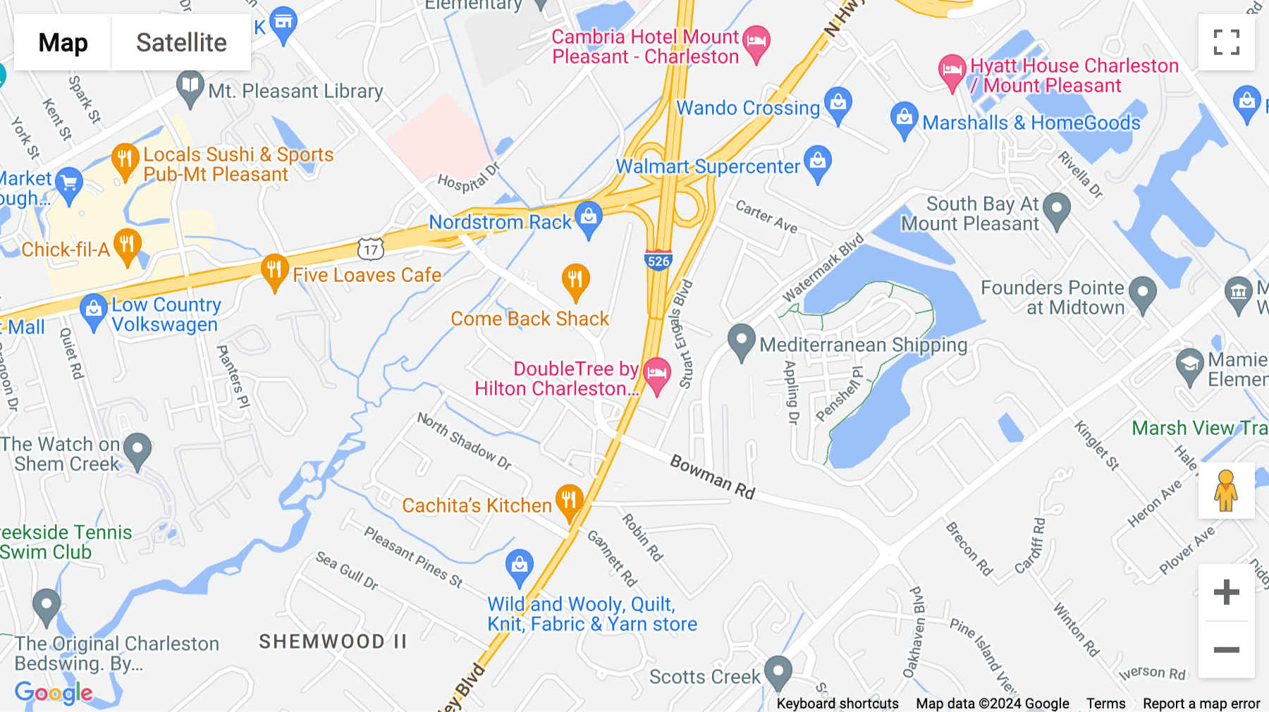Click for interative map of 1156 Bowman Road, Suite 200, Mount Pleasant, South Carolina, USA, Mount Pleasant