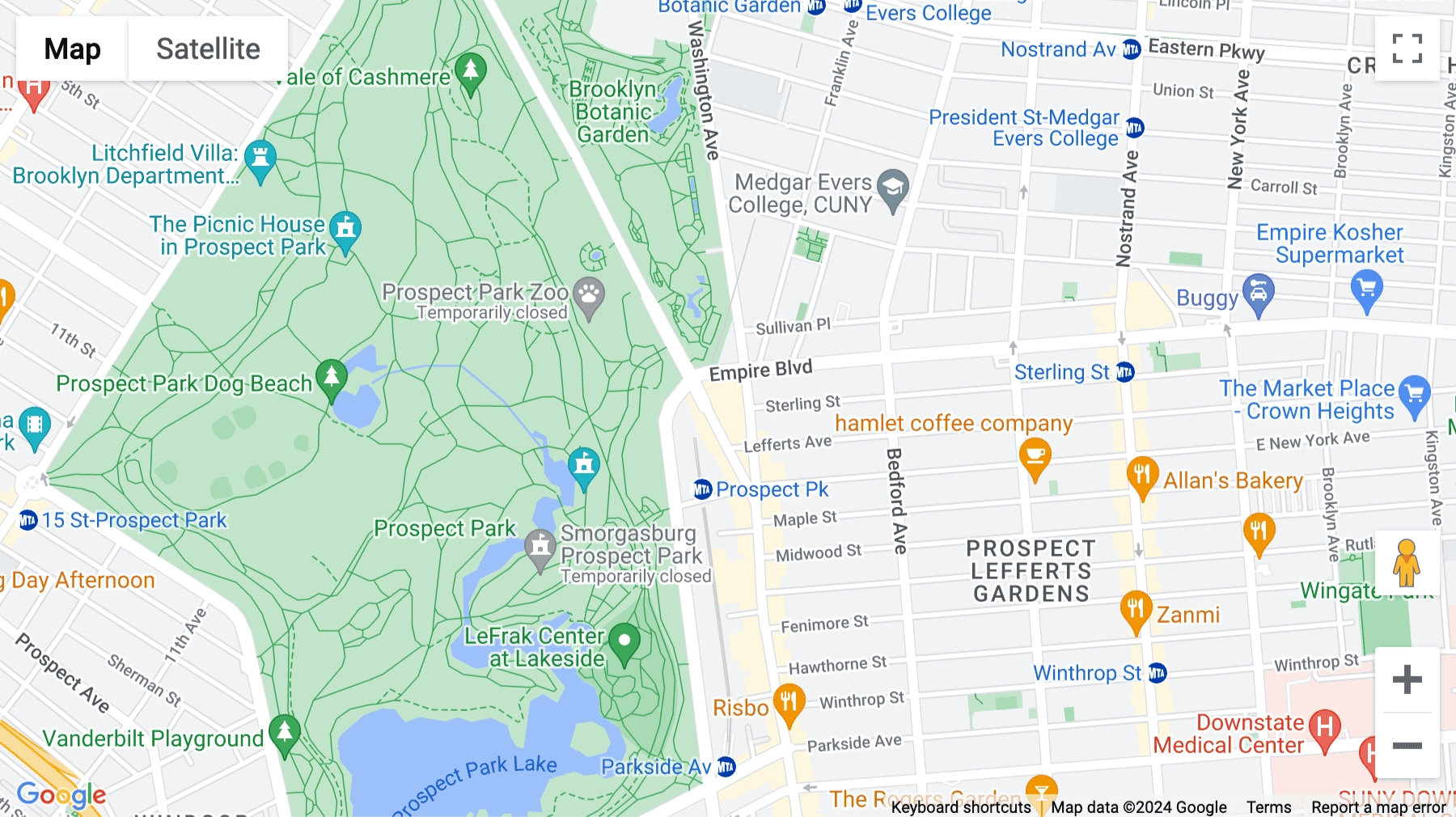 Click for interative map of 495 flatbush avenue, Brooklyn