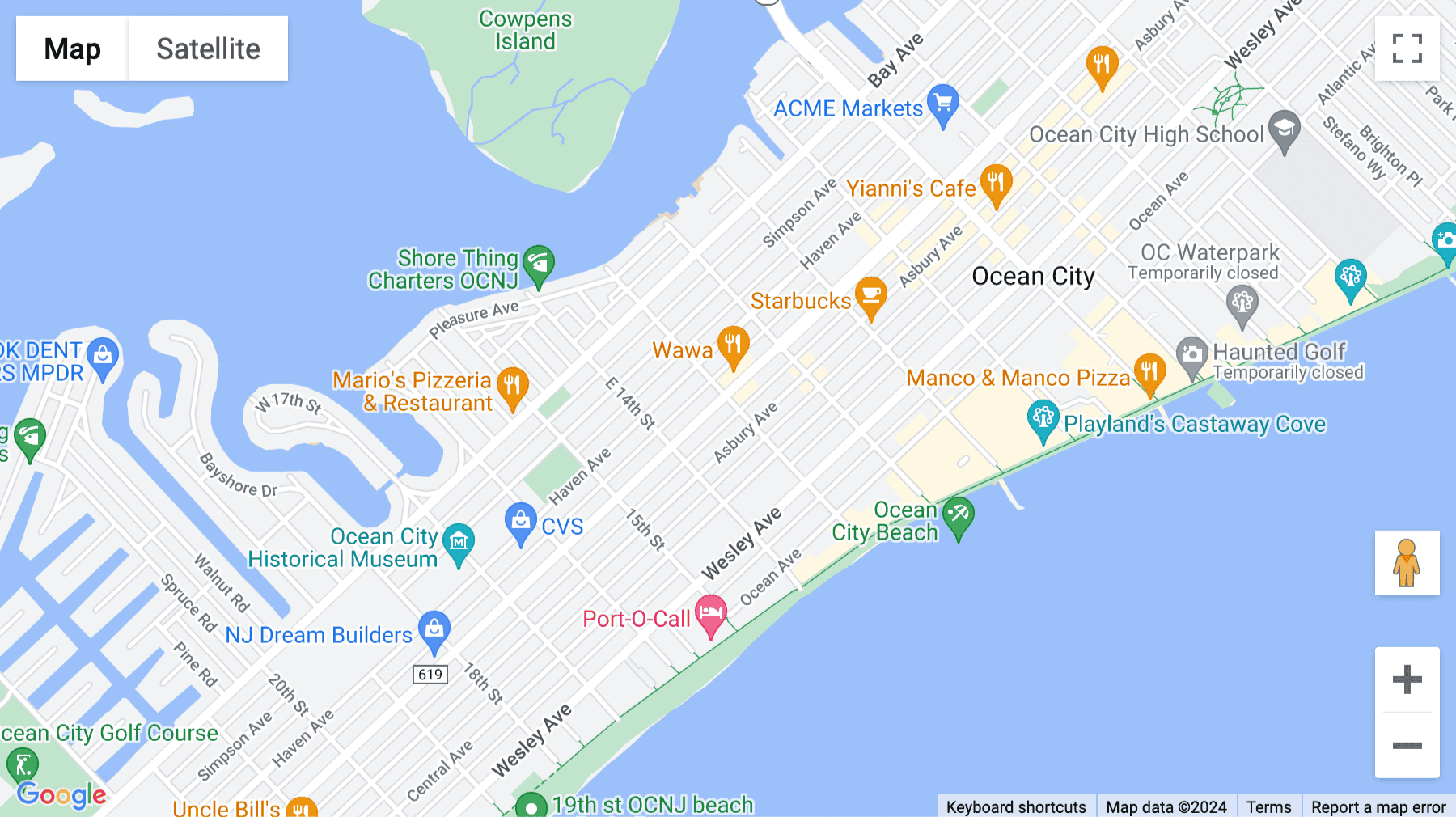 Click for interative map of 1301 WEST AVE UNIT A, Ocean City