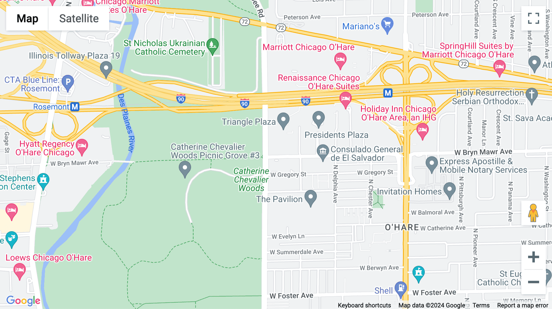 Click for interative map of 8770 West Bryn Mawr Avenue, Suite 1300, O'Hare International, Chicago