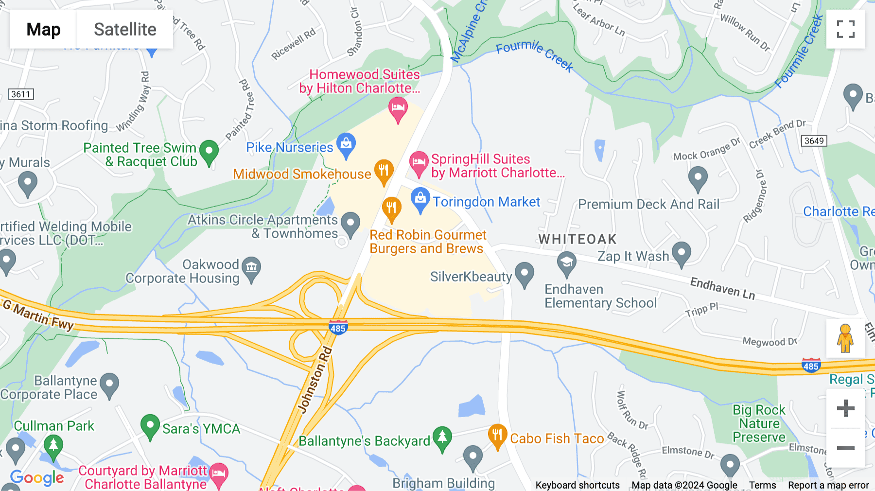 Click for interative map of 3440 Toringdon Way, Suite 205, Charlotte