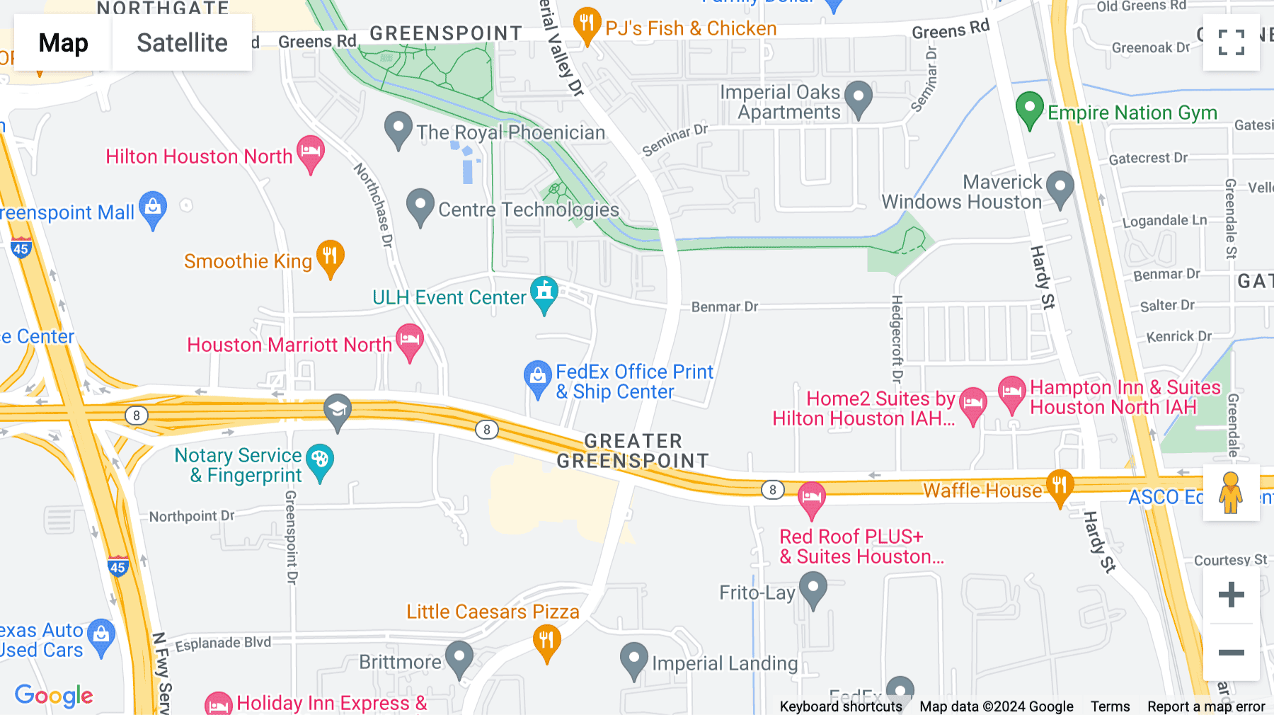 Click for interative map of 363 N Sam Houston Pkwy E, Suite 1100, Northbelt Airport, Houston