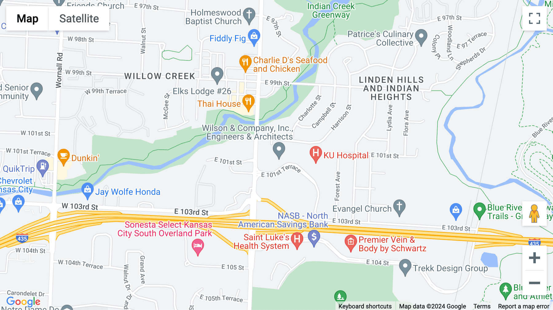 Click for interative map of 800 E. 101st Terrace, Suite 350, Holmes Corporate Centre Building, Kansas City