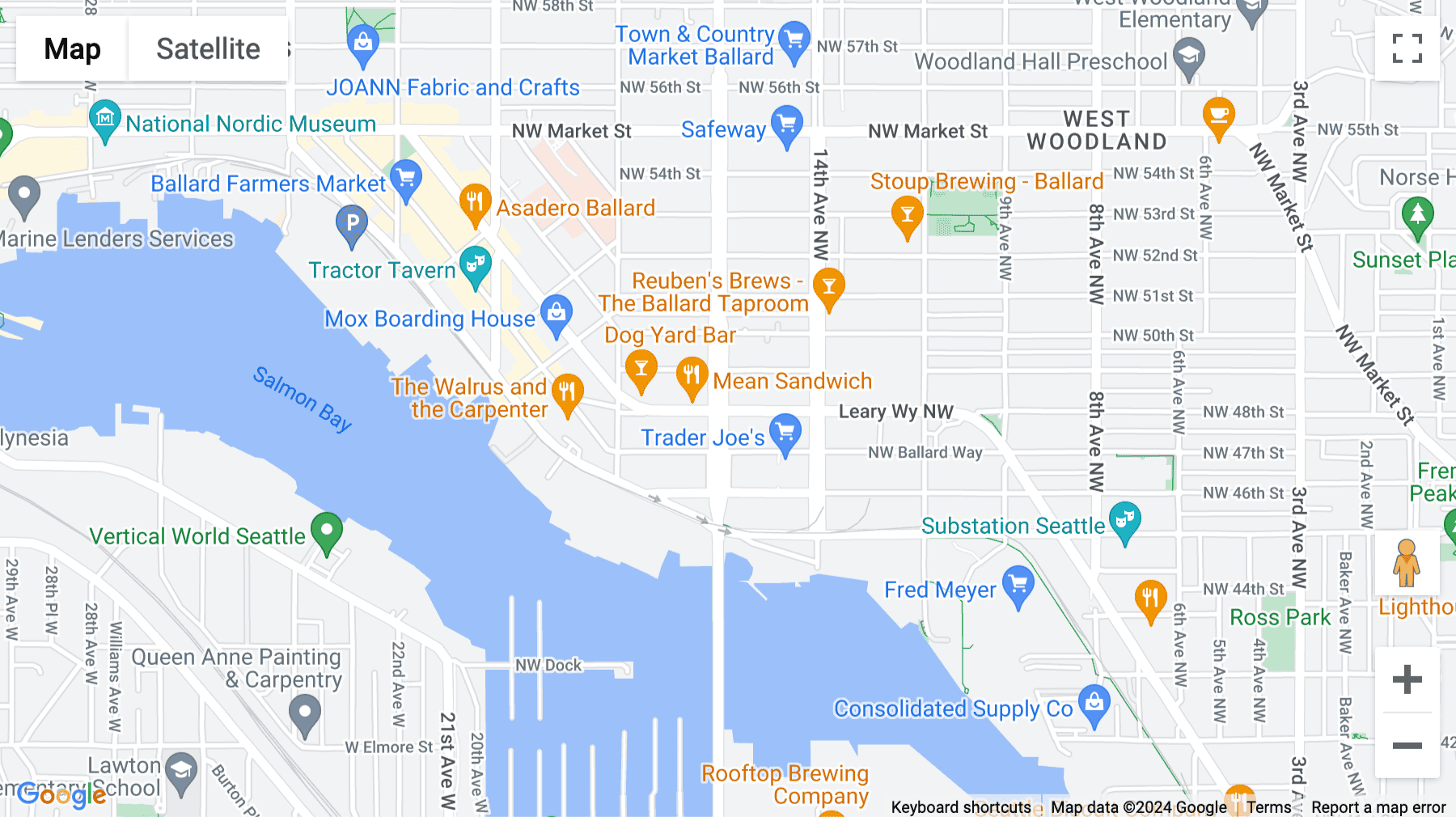 Click for interative map of 1455 NW Leary Way, Suite 400, Seattle