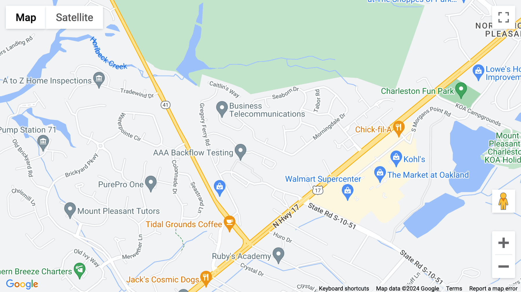 Click for interative map of 1250 Winnowing Way, Bldg 2000, Suite 101, Gregorie Ferry Landing Business Centre, Mount Pleasant