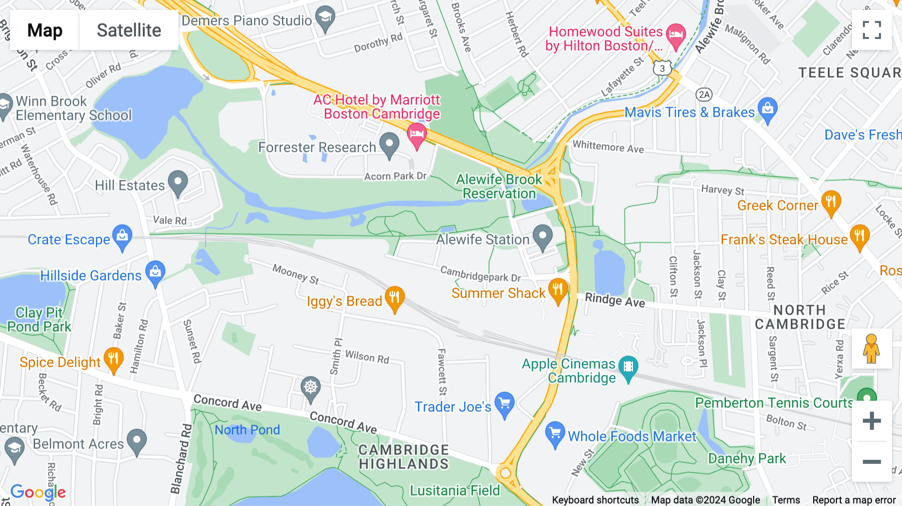 Click for interative map of 125 Cambridge Park Drive, Suite 301, Alewife Station Centre, Cambridge (Massachusetts)