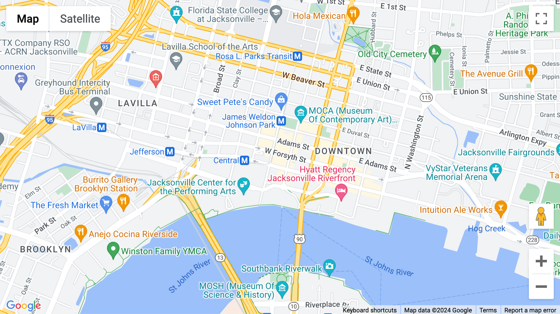 Click for interative map of 50 North Laura Street, 2500, Bank of America Tower, Jacksonville