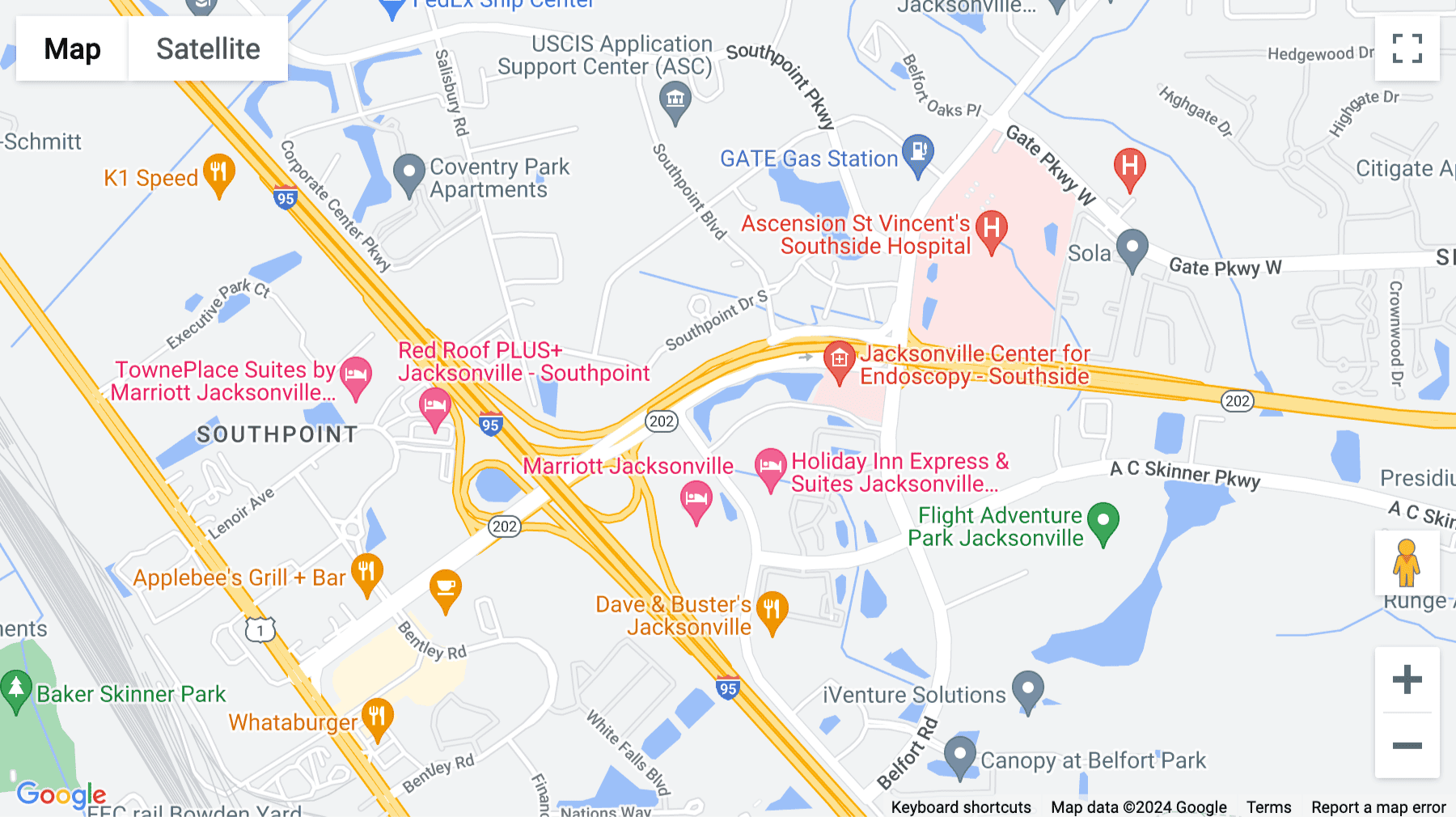 Click for interative map of 4651 Salisbury Road, Suite 400, Quadrant 1 business center, Jacksonville