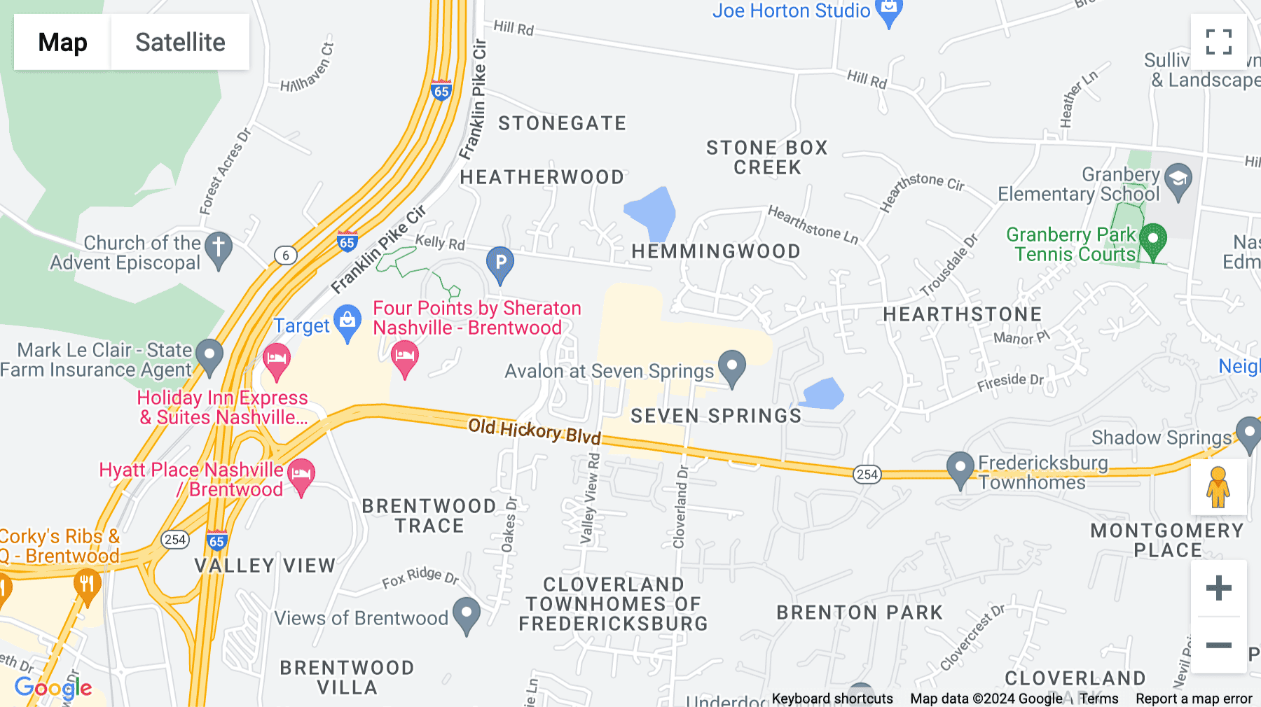 Click for interative map of 320 Seven Springs Way, Suite 250, Brentwood (Tennessee)