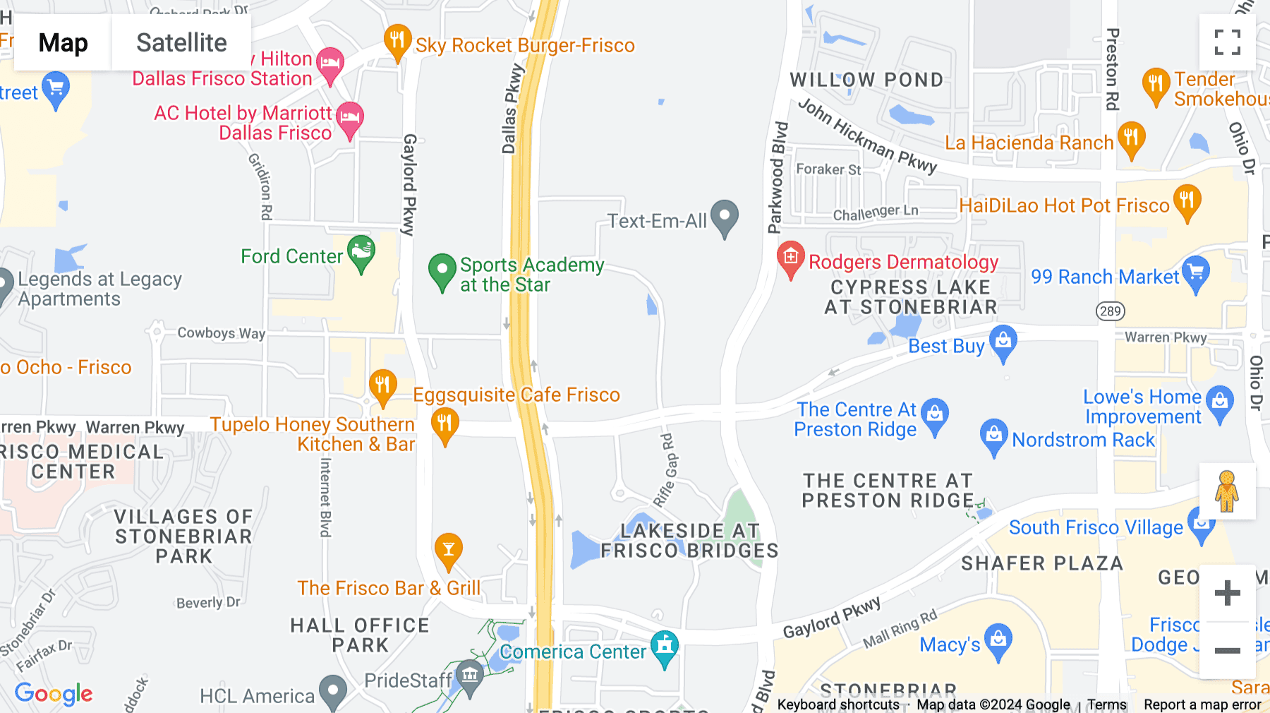 Click for interative map of 7460 Warren Parkway, Suite 100, Stonebriar Centre, Frisco