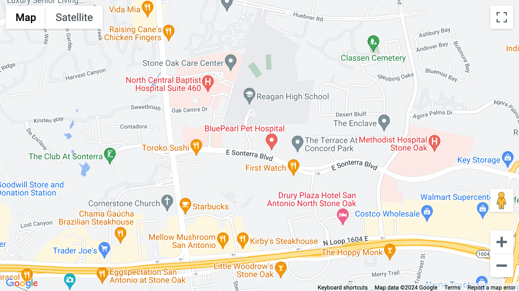 Click for interative map of 401 East Sonterra Boulevard, Suite 375, San Antonio