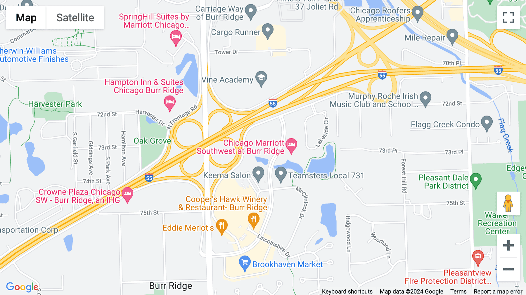 Click for interative map of 1333 Burr Ridge Pkwy, Suite 200, Village Centre, Burr Ridge