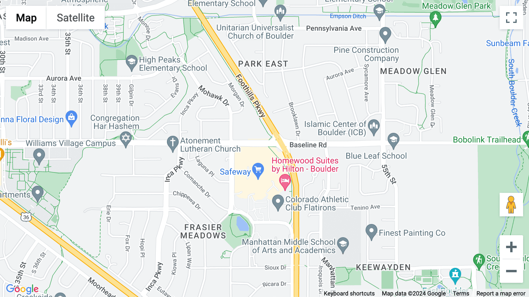 Click for interative map of 4770 Baseline Road, Suites 200 and 210, Boulder