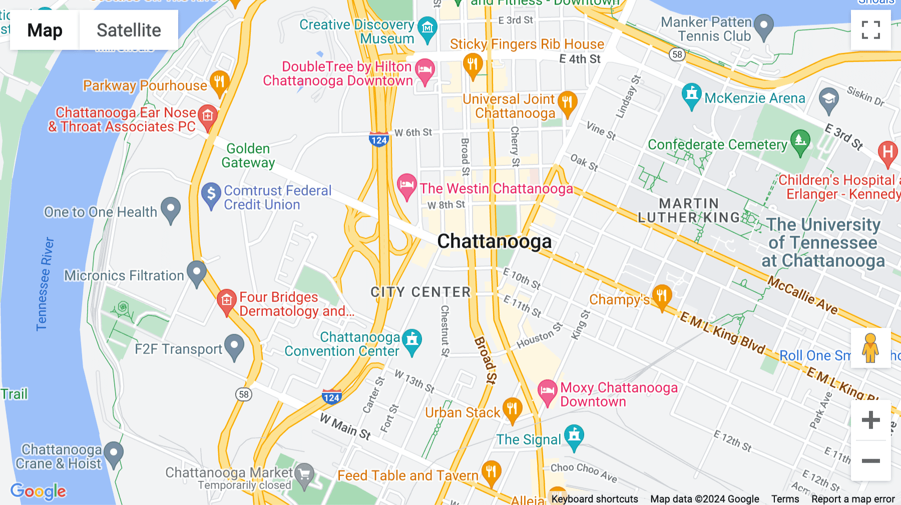 Click for interative map of 200 Martin Luther King Blvd, 10th Floor, Tallan Financial Business Centre, Chattanooga