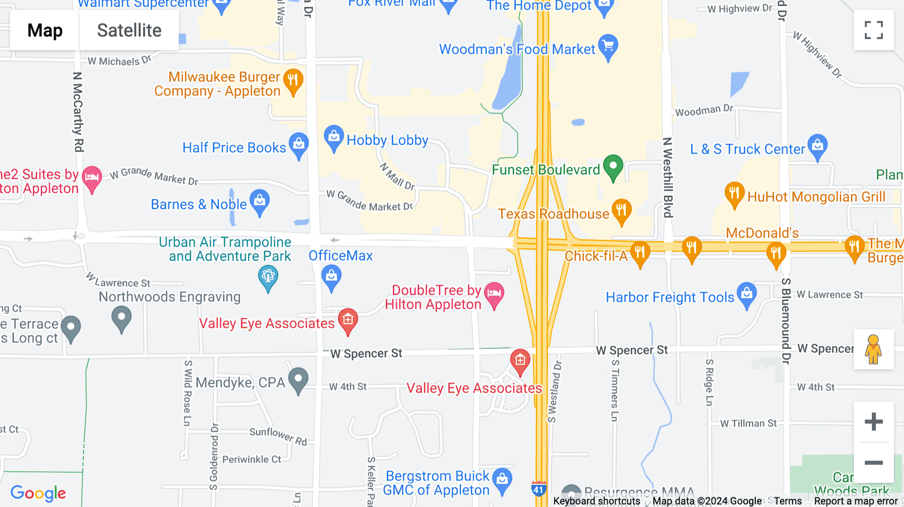 Click for interative map of 4321 West College Avenue, Suite 200, Fox River Mall, Appleton