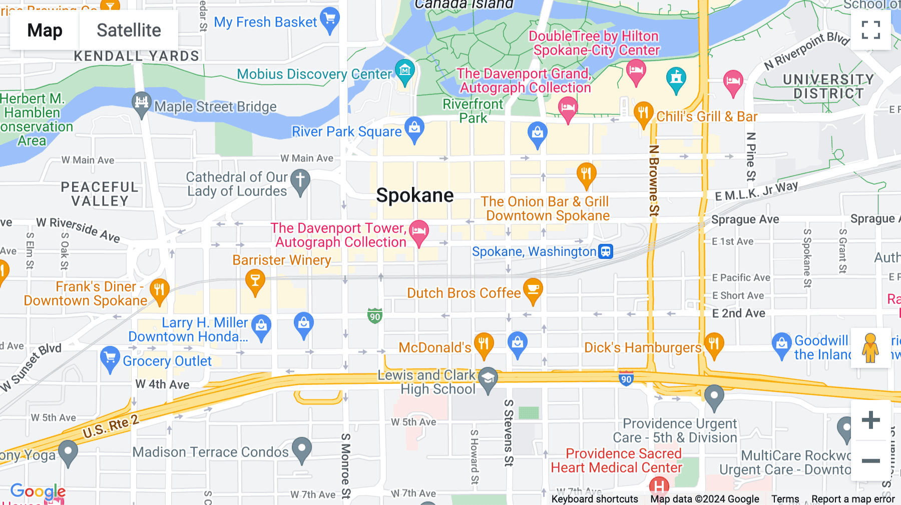 Click for interative map of 601 West 1st Avenue, 1400, The Wells Fargo Centre, Spokane