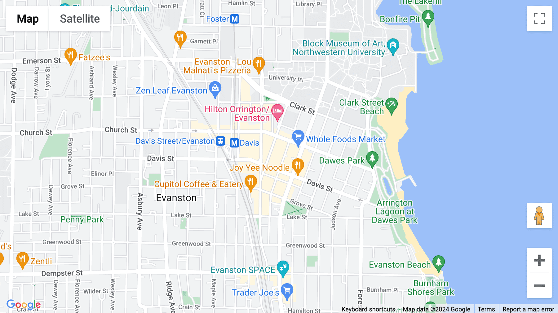 Click for interative map of 1603 Orrington Avenue, Suite 600, Orrington Plaza Centre, Evanston