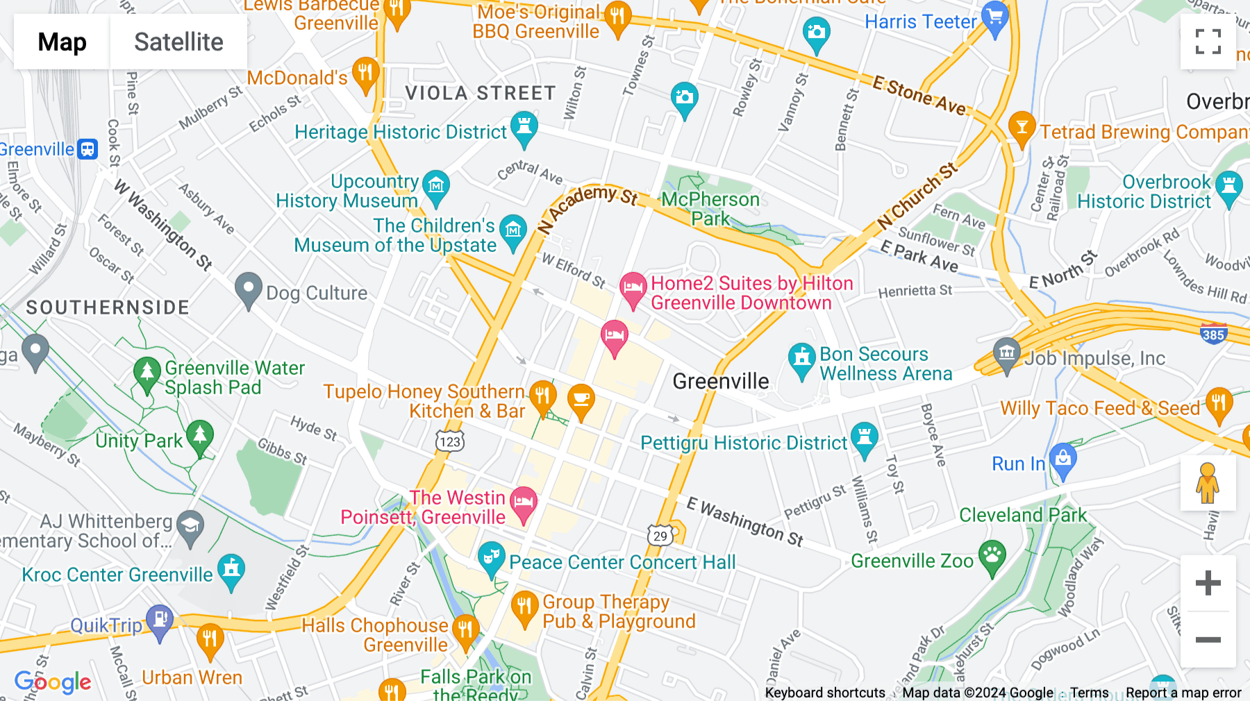 Click for interative map of 220 North Main Street, Suite 500, Downtown NOMA Tower Business Centre, Greenville