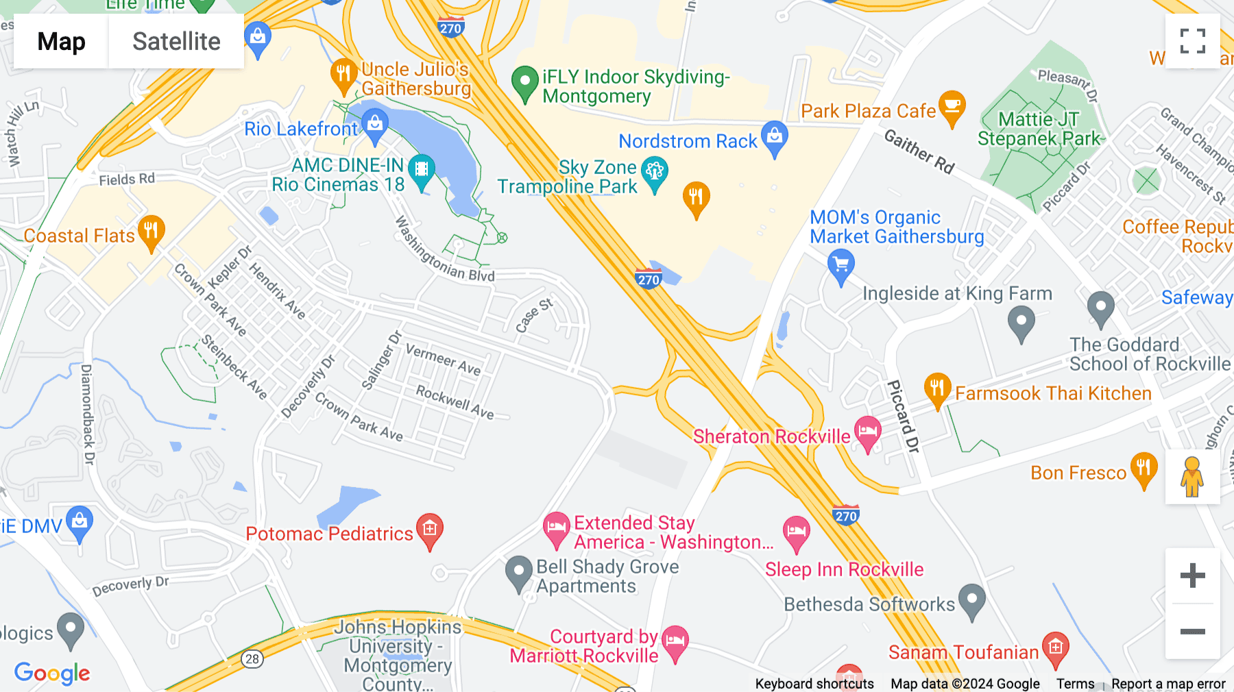 Click for interative map of 9711 Washingtonian Boulevard, Suite 550, Gaithersburg