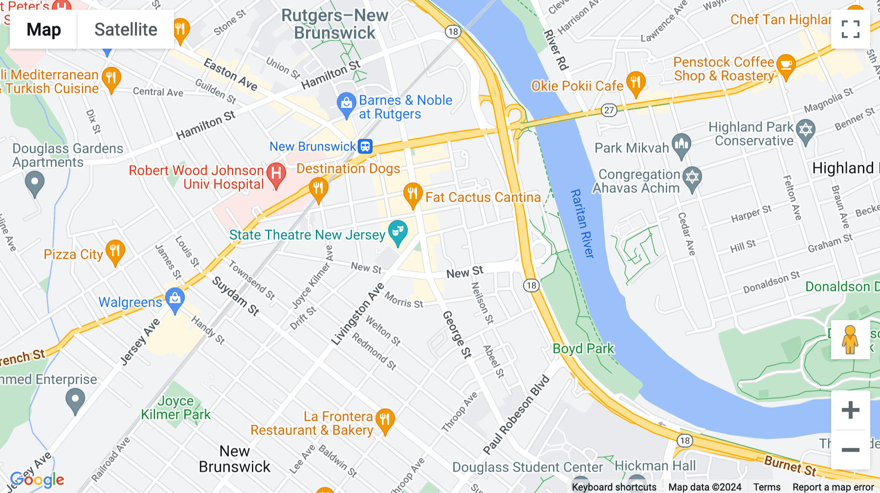 Click for interative map of 317 George Street, 3rd Floor, Plaza II, New Brunswick