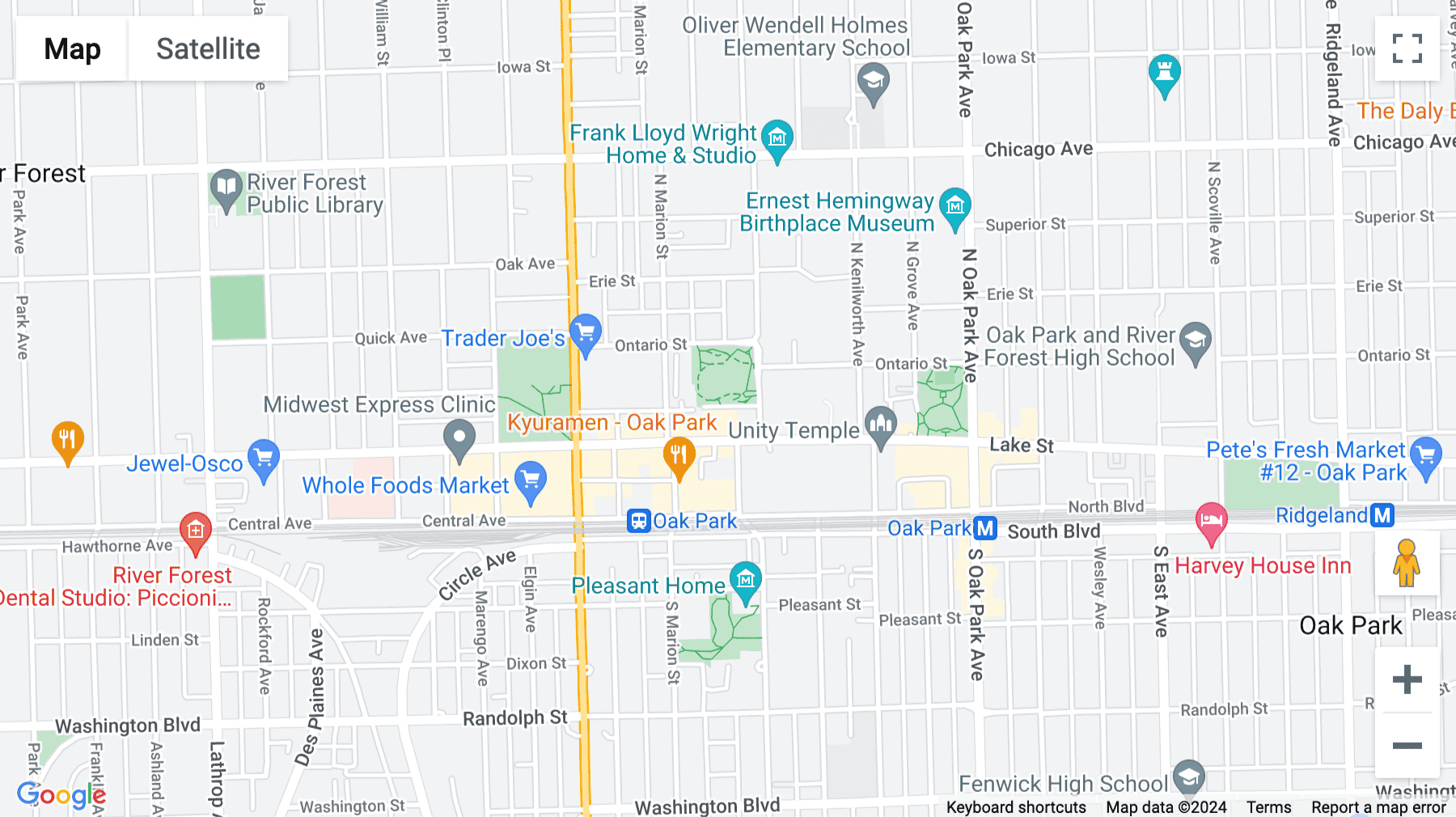 Click for interative map of 1010 Lake Street, Suite 200, Oak Park Business Centre, Oak Park