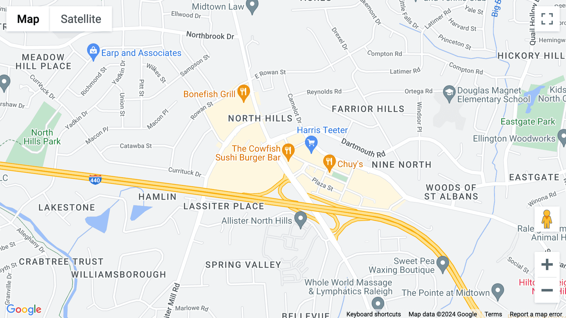 Click for interative map of 4242 Six Forks Road, Suite 1550, North Hills Tower II, Raleigh