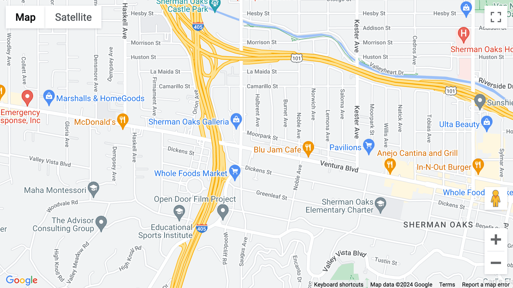 Click for interative map of 15233 Ventura Boulevard, Suite 500, Galleria, Sherman Oaks
