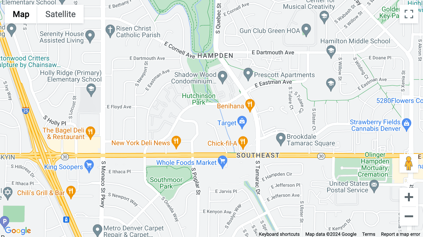 Click for interative map of 7535 East Hampden Avenue, Colorado, Denver, Tamarac Plaza II, Suite 400, Denver