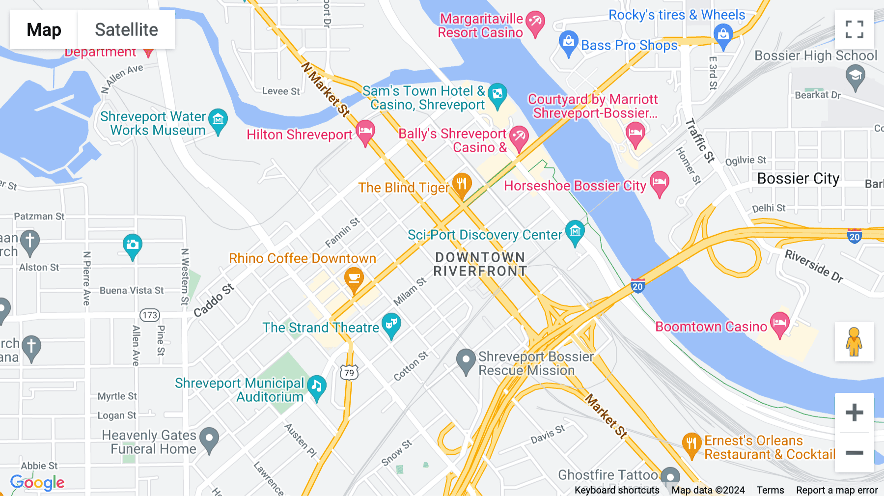 Click for interative map of 333 Texas Street, Suite 1300, Regions Bank Tower, Louisiana, Shreveport, Boardwalk, shreveport