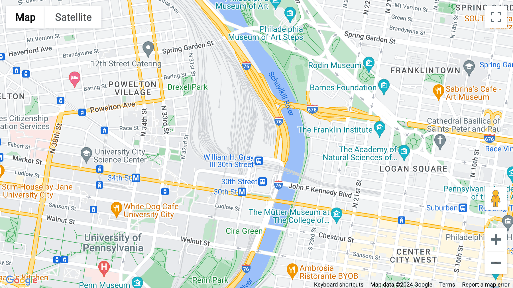 Click for interative map of 2929 Arch Street, Suite 1700, CIRA Centre, Philadelphia
