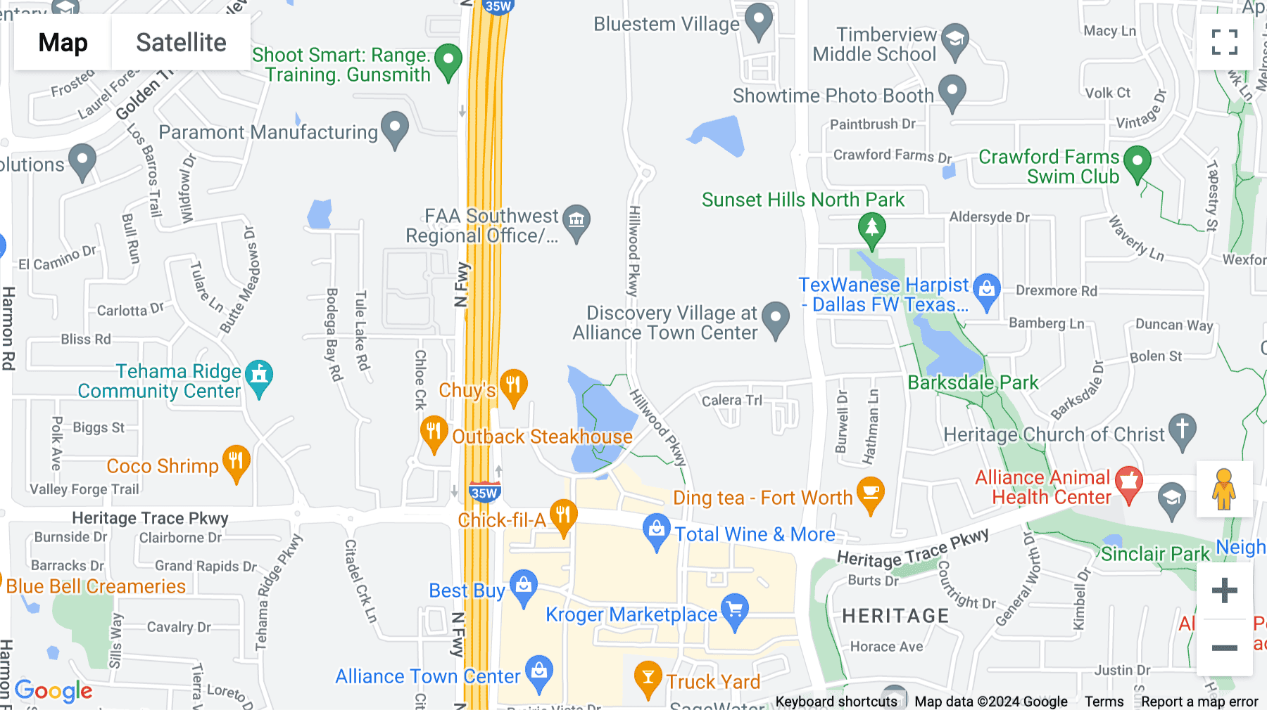 Click for interative map of 9800 Hillwood Parkway, Suite 140, Alliance, Fort Worth