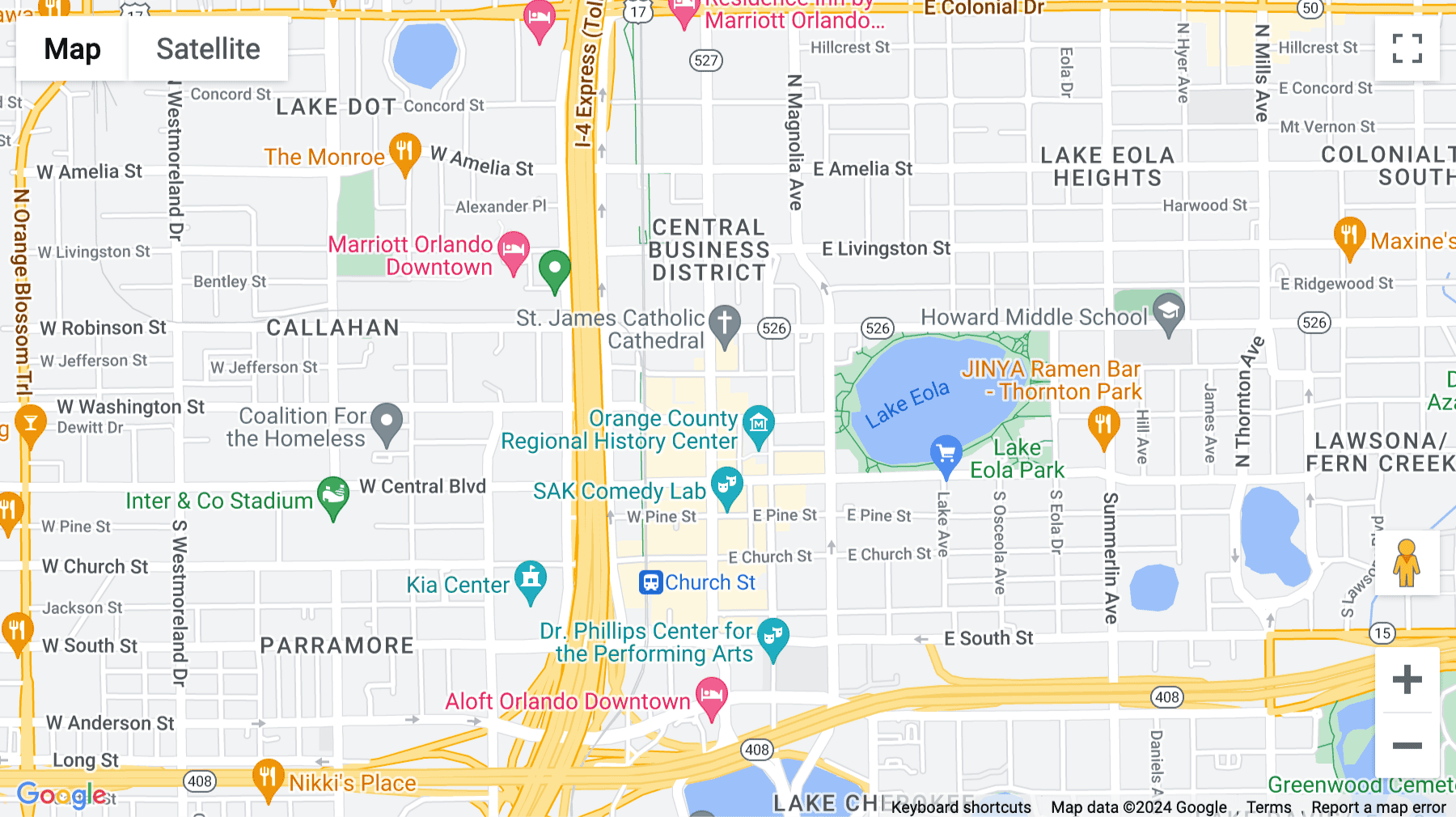 Click for interative map of Downtown North Orange, 111 North Orange Avenue, Suite 800, Orlando