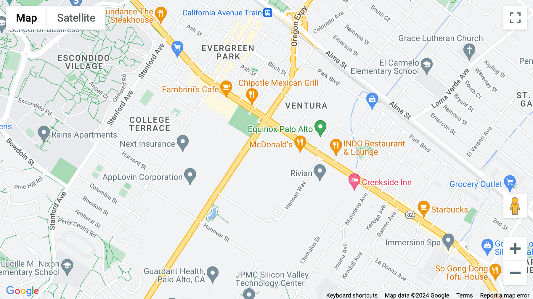 Click for interative map of 3000 El Camino Real, Suite 200, 4 Palo Alto Square, Palo Alto