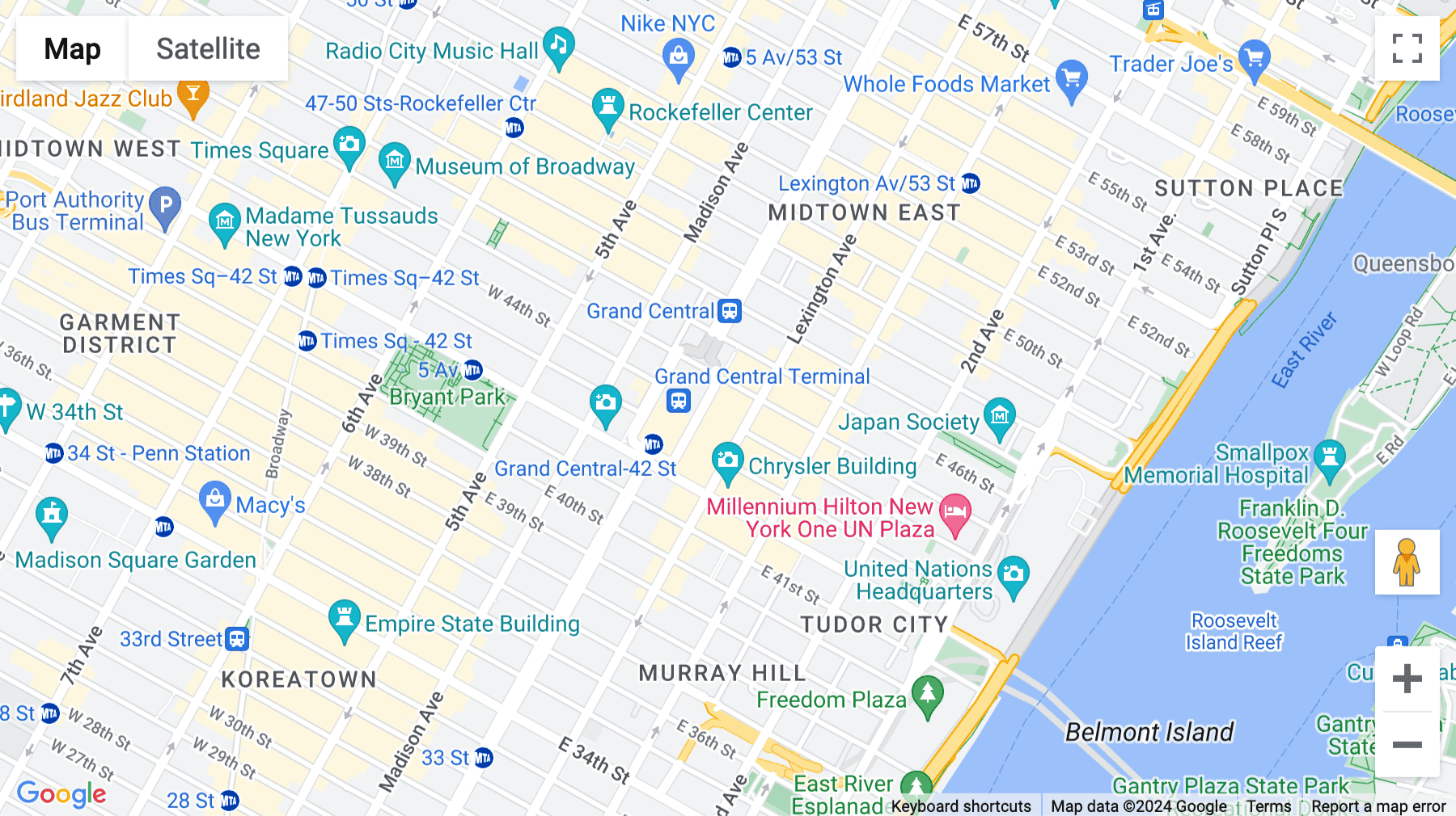 Click for interative map of 450 Lexington Avenue NY, 4th Floor, WeWork Grand Central, New York